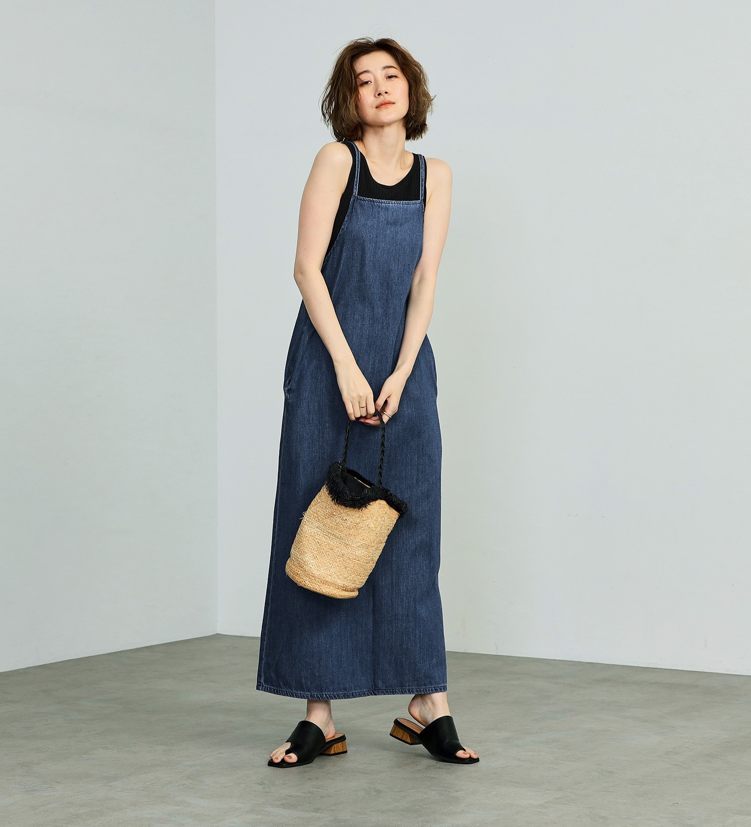 Lee(リー)の【ポイントアップ対象】RELAX SALOPETTE DRESS/サロペット/ワンピース|オールインワン/サロペット/オーバーオール/レディース|中色ブルー