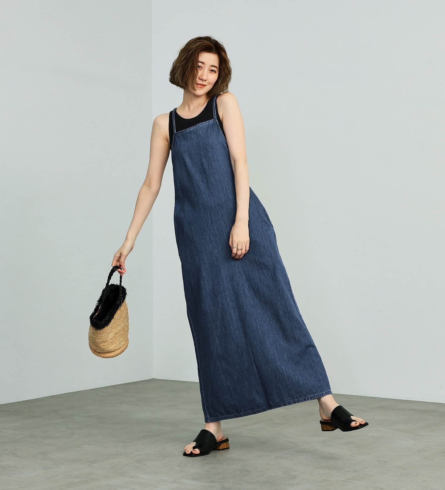 Lee(リー)の【ポイントアップ対象】RELAX SALOPETTE DRESS/サロペット/ワンピース|オールインワン/サロペット/オーバーオール/レディース|中色ブルー