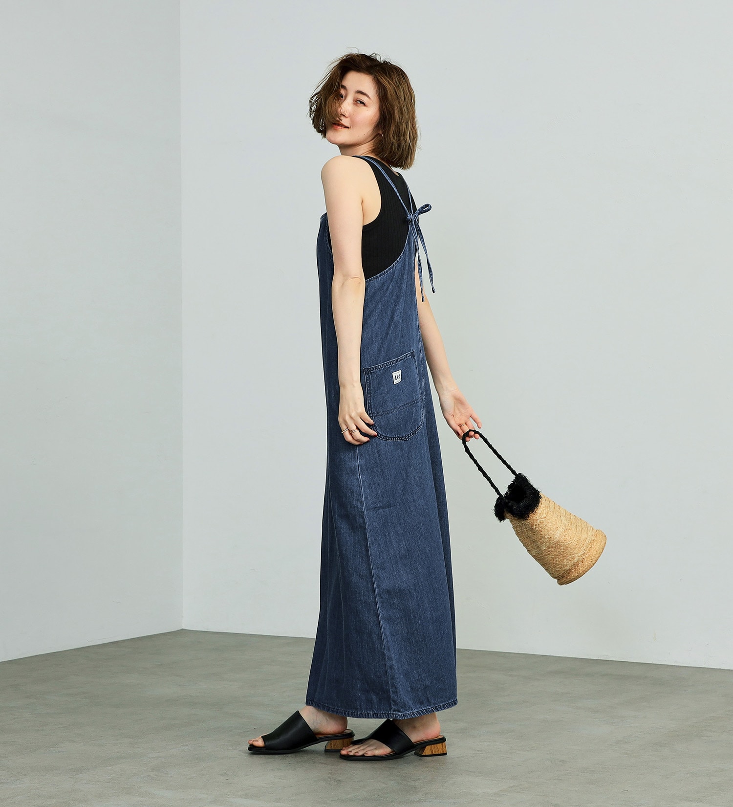 Lee(リー)の【ポイントアップ対象】RELAX SALOPETTE DRESS/サロペット/ワンピース|オールインワン/サロペット/オーバーオール/レディース|中色ブルー