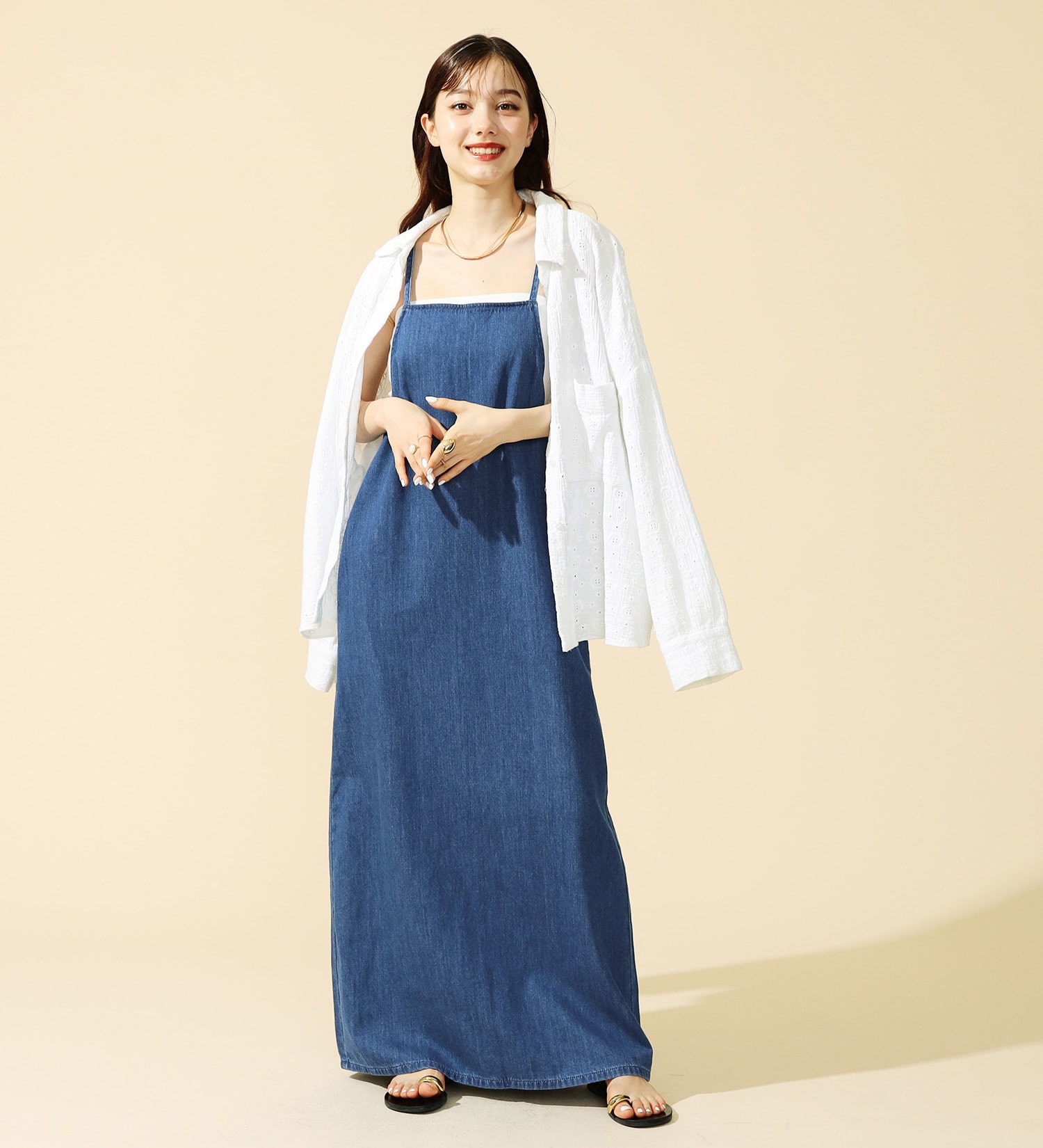 Lee(リー)の【ポイントアップ対象】RELAX SALOPETTE DRESS/サロペット/ワンピース|オールインワン/サロペット/オーバーオール/レディース|中色ブルー