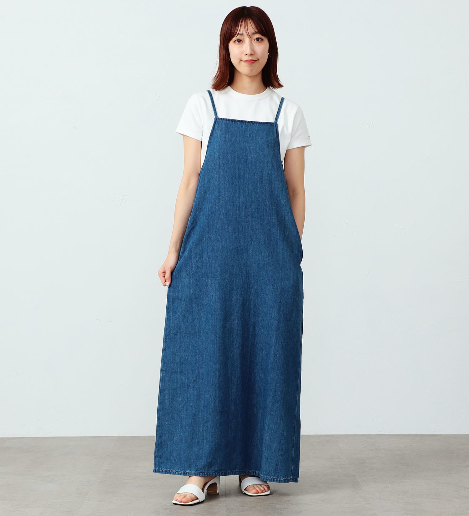 Lee(リー)の【ポイントアップ対象】RELAX SALOPETTE DRESS/サロペット/ワンピース|オールインワン/サロペット/オーバーオール/レディース|中色ブルー
