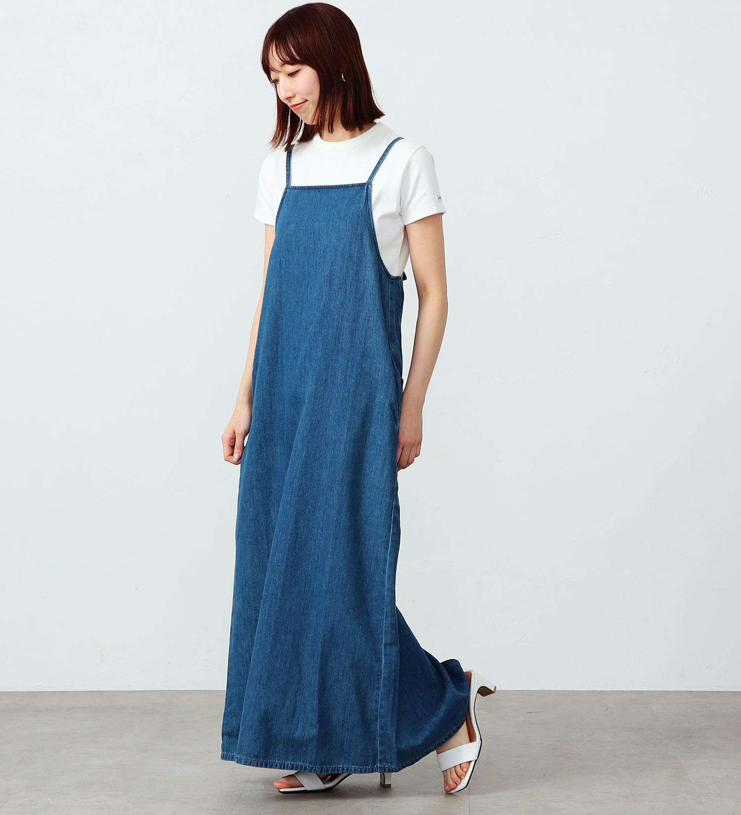 Lee(リー)の【ポイントアップ対象】RELAX SALOPETTE DRESS/サロペット/ワンピース|オールインワン/サロペット/オーバーオール/レディース|中色ブルー
