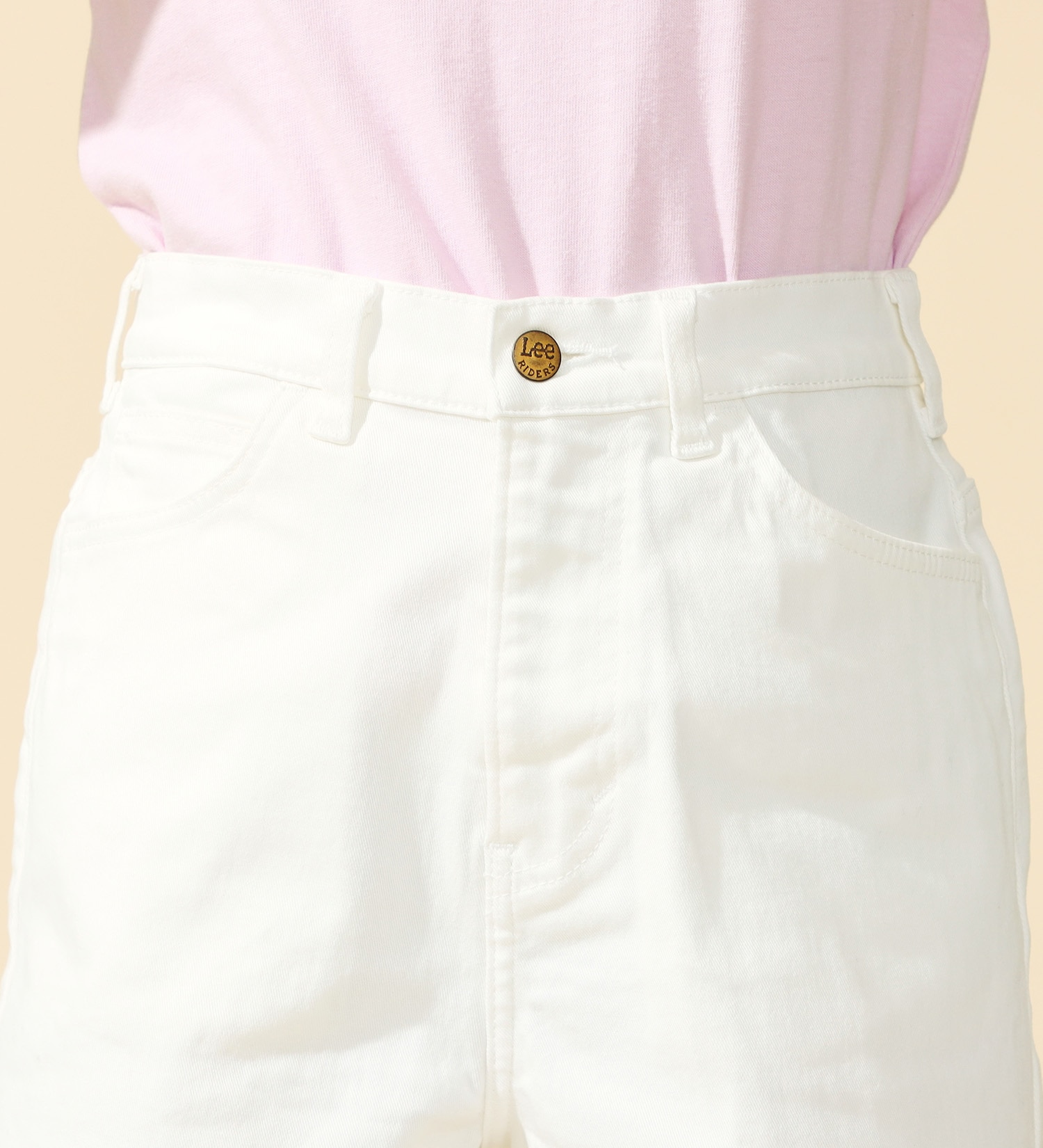 Lee(リー)の【SUMMER SALE】【豊富なサイズ展開】Lee BABE ストレッチ/ショートデニムパンツ XS-4L セットアップ対応|パンツ/パンツ/レディース|ホワイト