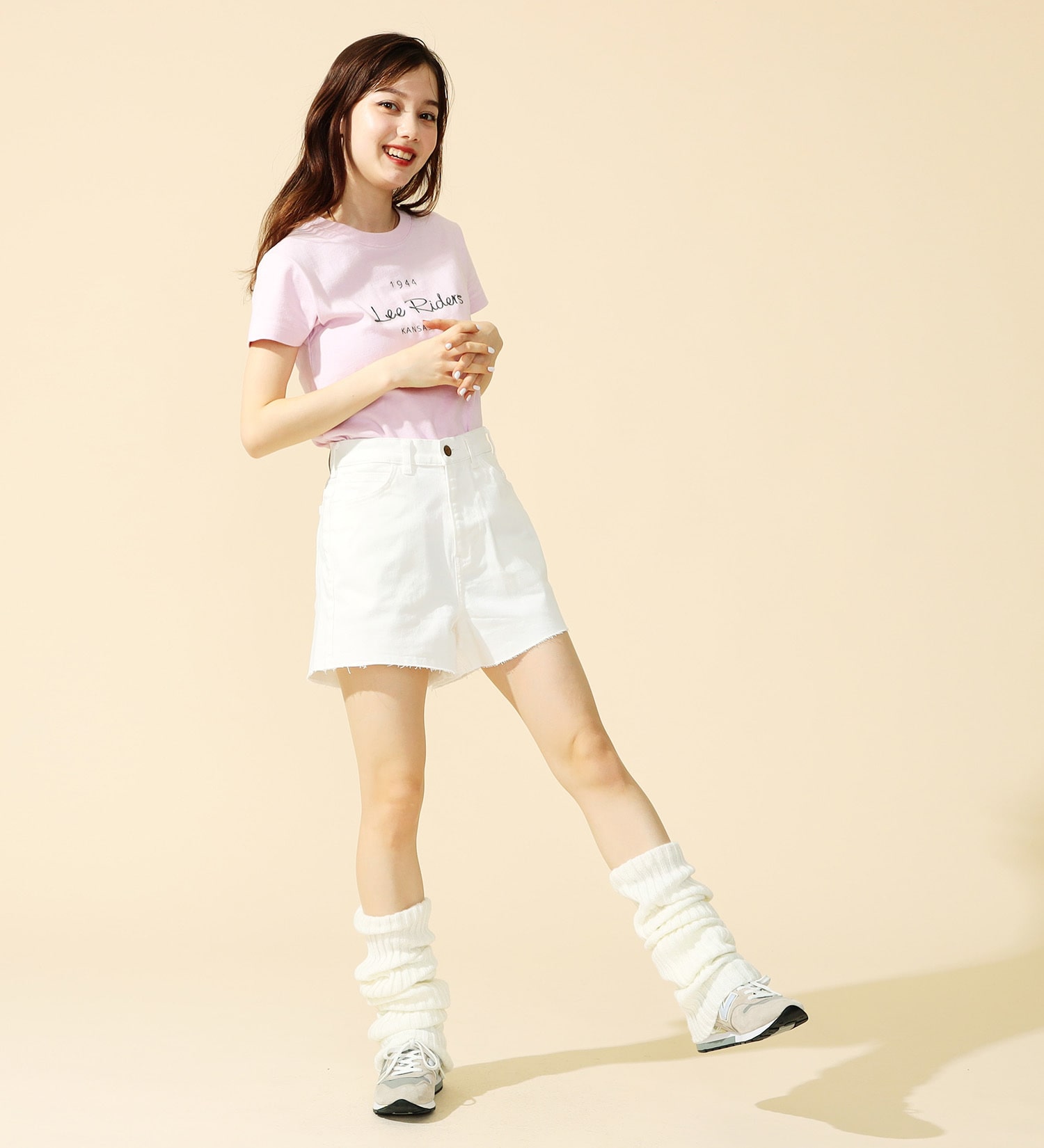 Lee(リー)の【SUMMER SALE】【豊富なサイズ展開】Lee BABE ストレッチ/ショートデニムパンツ XS-4L セットアップ対応|パンツ/パンツ/レディース|ホワイト