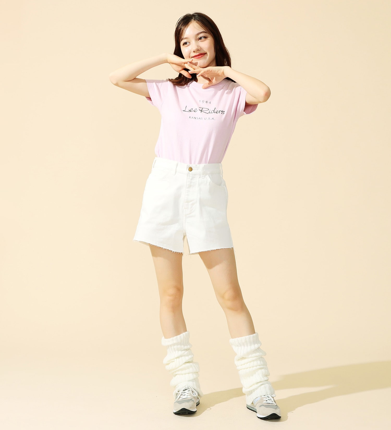 Lee(リー)の【SUMMER SALE】【豊富なサイズ展開】Lee BABE ストレッチ/ショートデニムパンツ XS-4L セットアップ対応|パンツ/パンツ/レディース|ホワイト