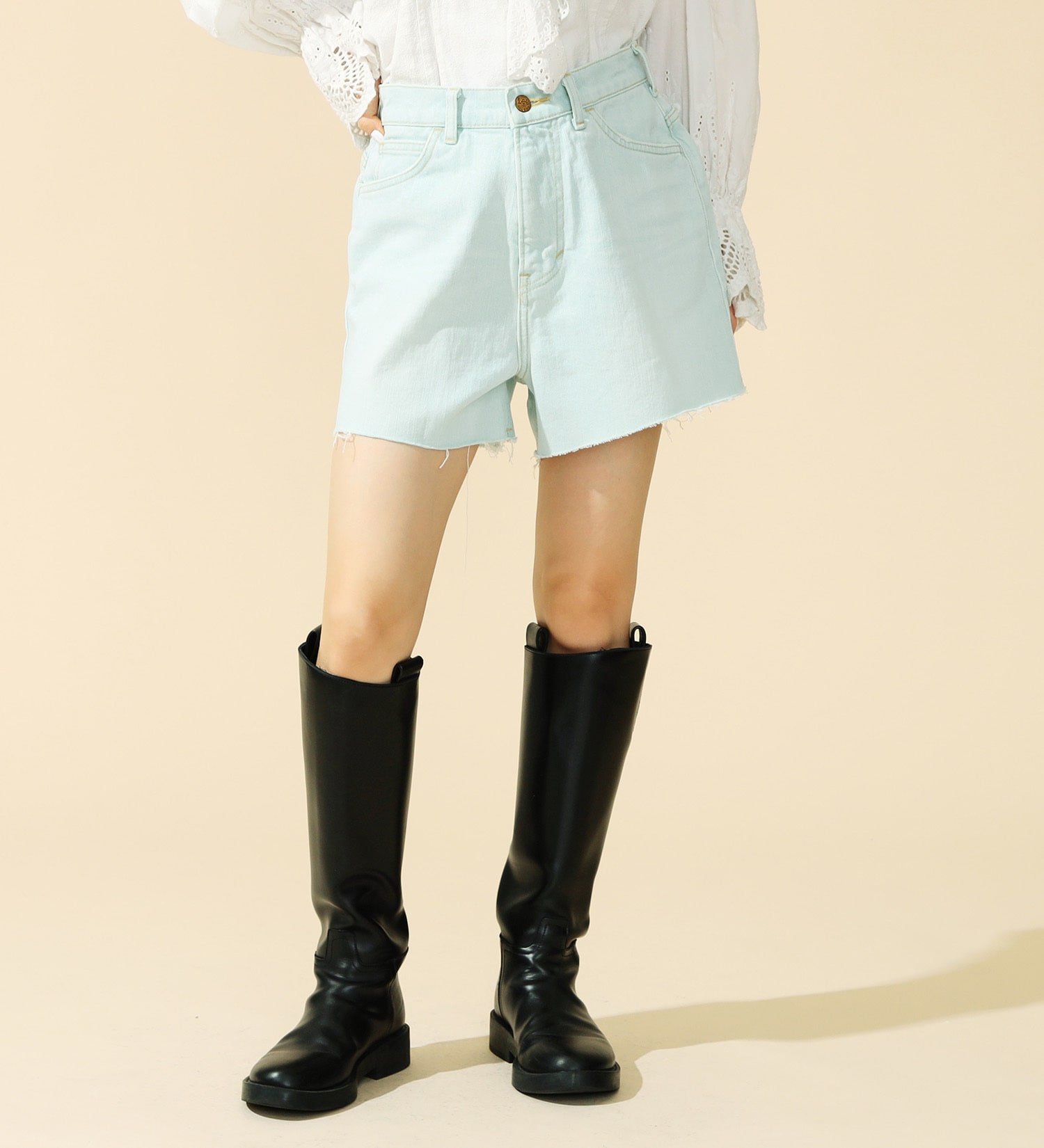 Lee(リー)の【SUMMER SALE】【豊富なサイズ展開】Lee BABE ストレッチ/ショートデニムパンツ XS-4L セットアップ対応|パンツ/パンツ/レディース|淡色ブルー2