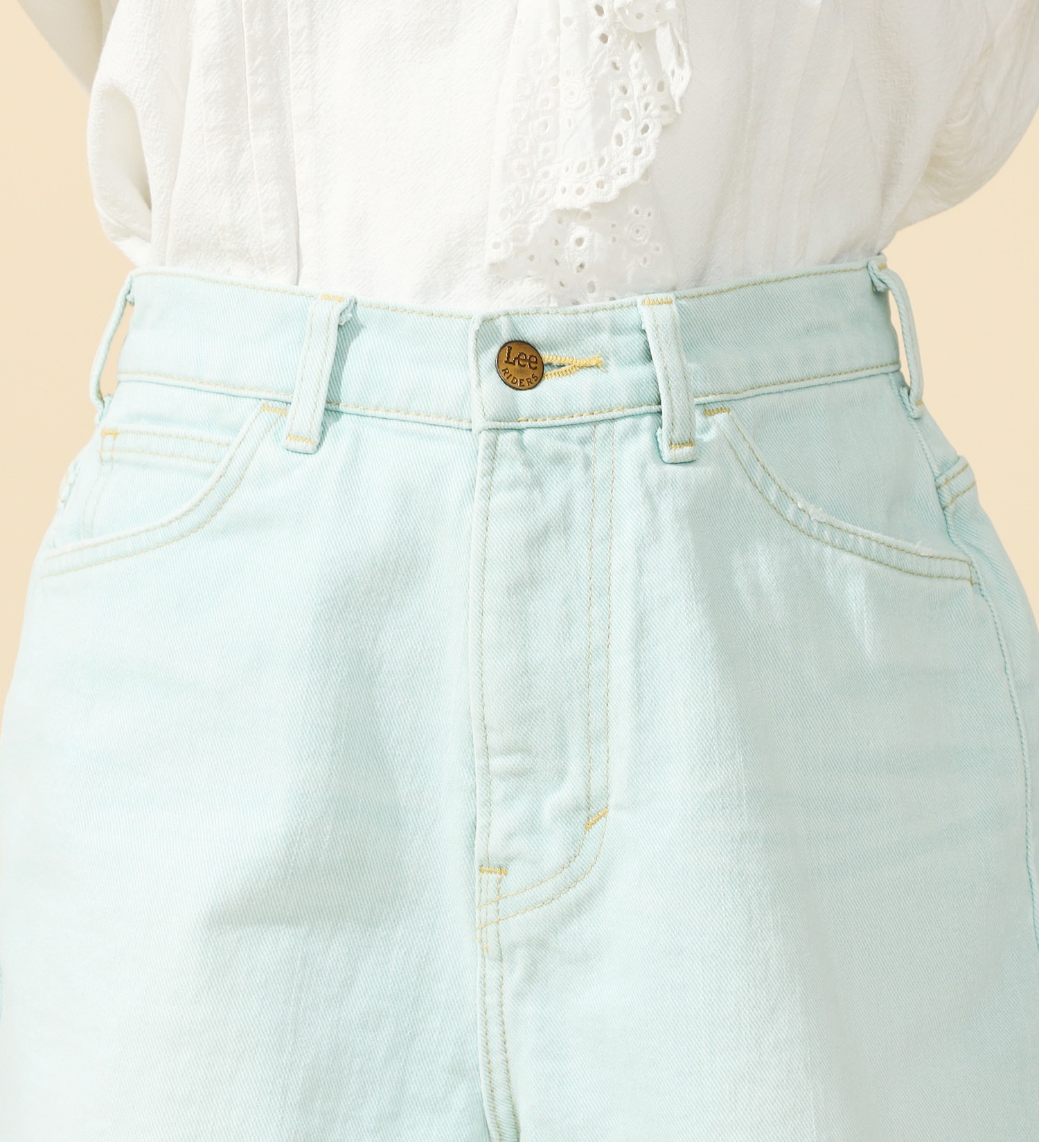 Lee(リー)の【SUMMER SALE】【豊富なサイズ展開】Lee BABE ストレッチ/ショートデニムパンツ XS-4L セットアップ対応|パンツ/パンツ/レディース|淡色ブルー2
