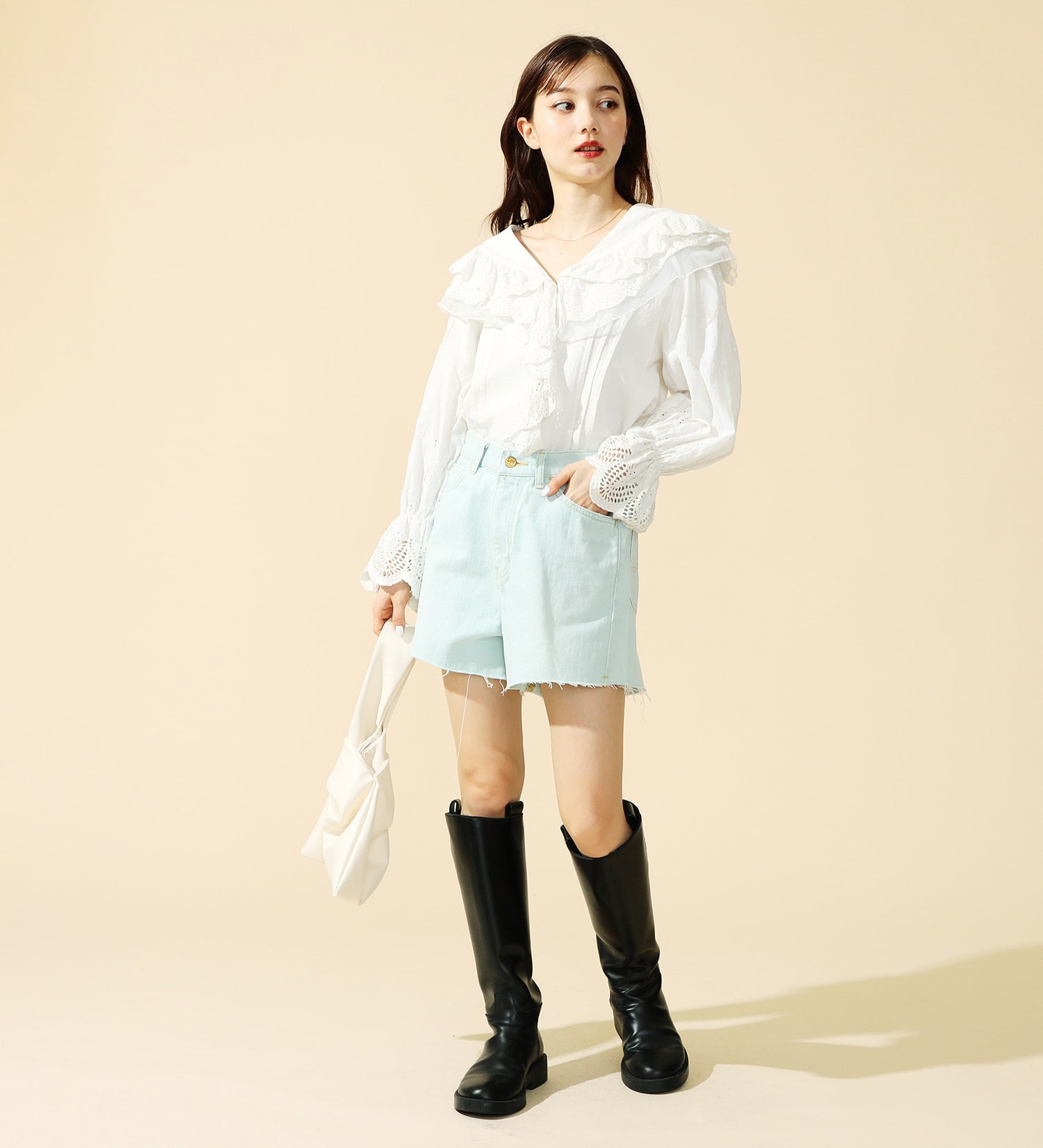Lee(リー)の【SUMMER SALE】【豊富なサイズ展開】Lee BABE ストレッチ/ショートデニムパンツ XS-4L セットアップ対応|パンツ/パンツ/レディース|淡色ブルー2
