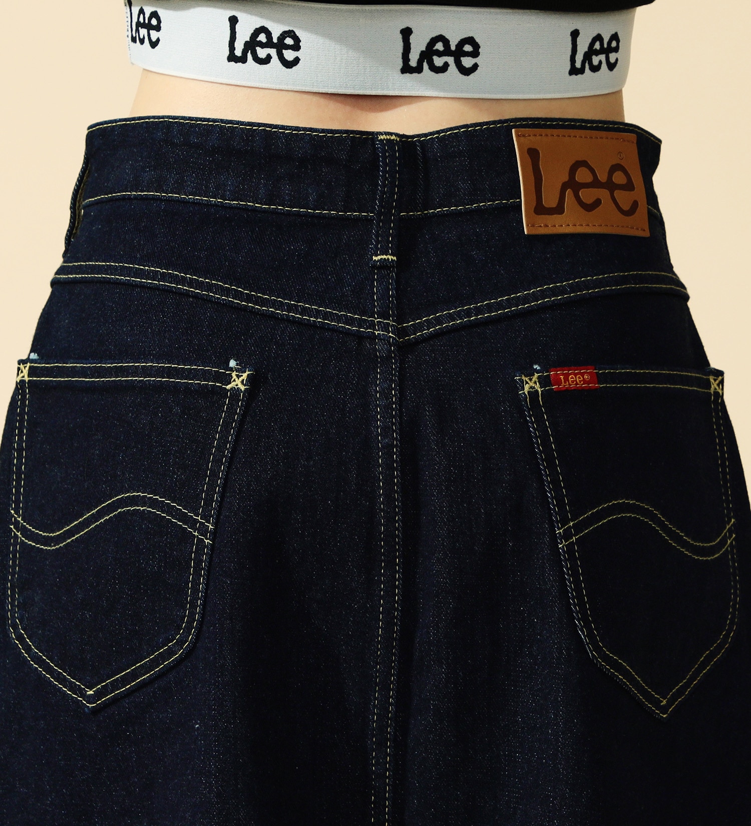 Lee(リー)の【2024年春夏モデル】【豊富なサイズ展開】Lee BABE ストレッチ/ミドル丈デニムスカート XS-XL|スカート/デニムスカート/レディース|インディゴブルー