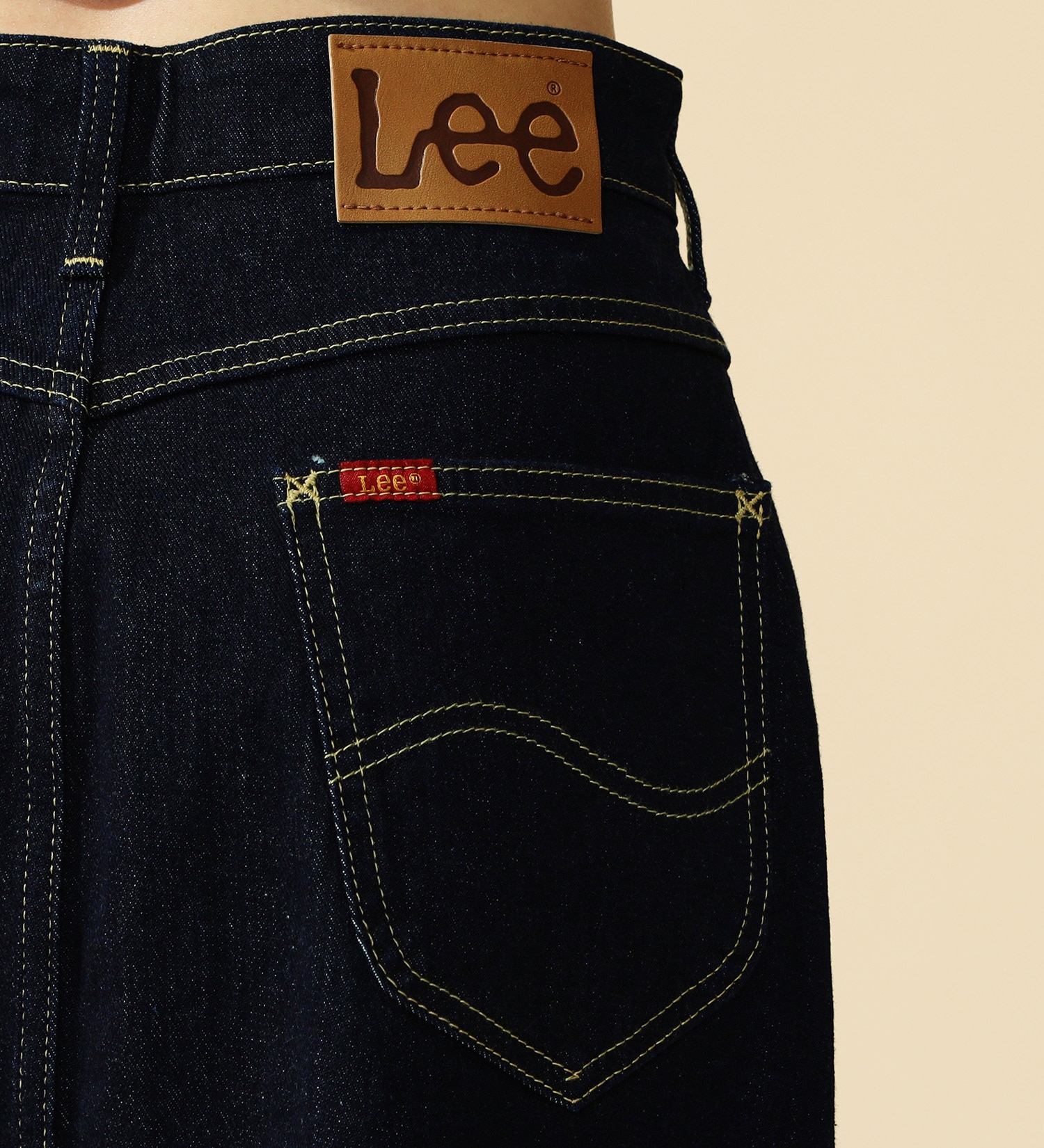 Lee(リー)の【試着対象】【2024年春夏モデル】Lee BABE ストレッチ/ミドル丈デニムスカート サイズ展開XS-XL|スカート/デニムスカート/レディース|インディゴブルー