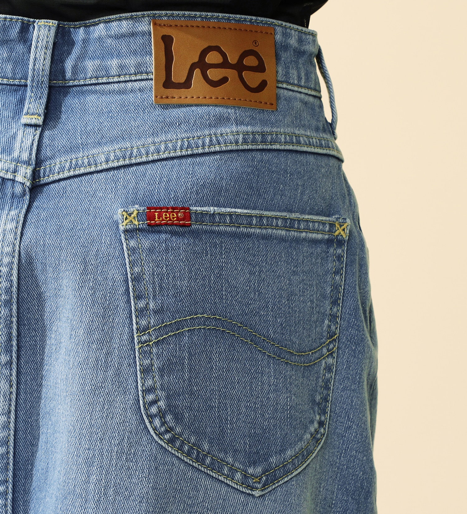 Lee(リー)の【試着対象】【2024年春夏モデル】Lee BABE ストレッチ/ミドル丈デニムスカート サイズ展開XS-XL|スカート/デニムスカート/レディース|淡色ブルー