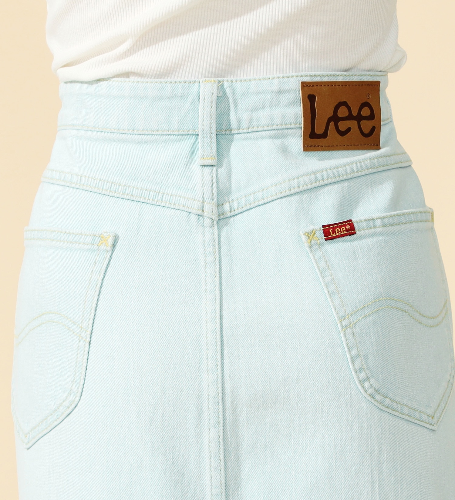 Lee(リー)の【試着対象】【2024年春夏モデル】Lee BABE ストレッチ/ミドル丈デニムスカート サイズ展開XS-XL|スカート/デニムスカート/レディース|淡色ブルー2
