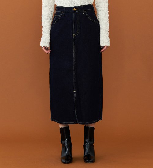 Lee(リー)のリニューアル Lee BABE ストレッチ/ミドル丈デニムスカート 【豊富なサイズ展開XS-XL】|スカート/デニムスカート/レディース|インディゴブルー