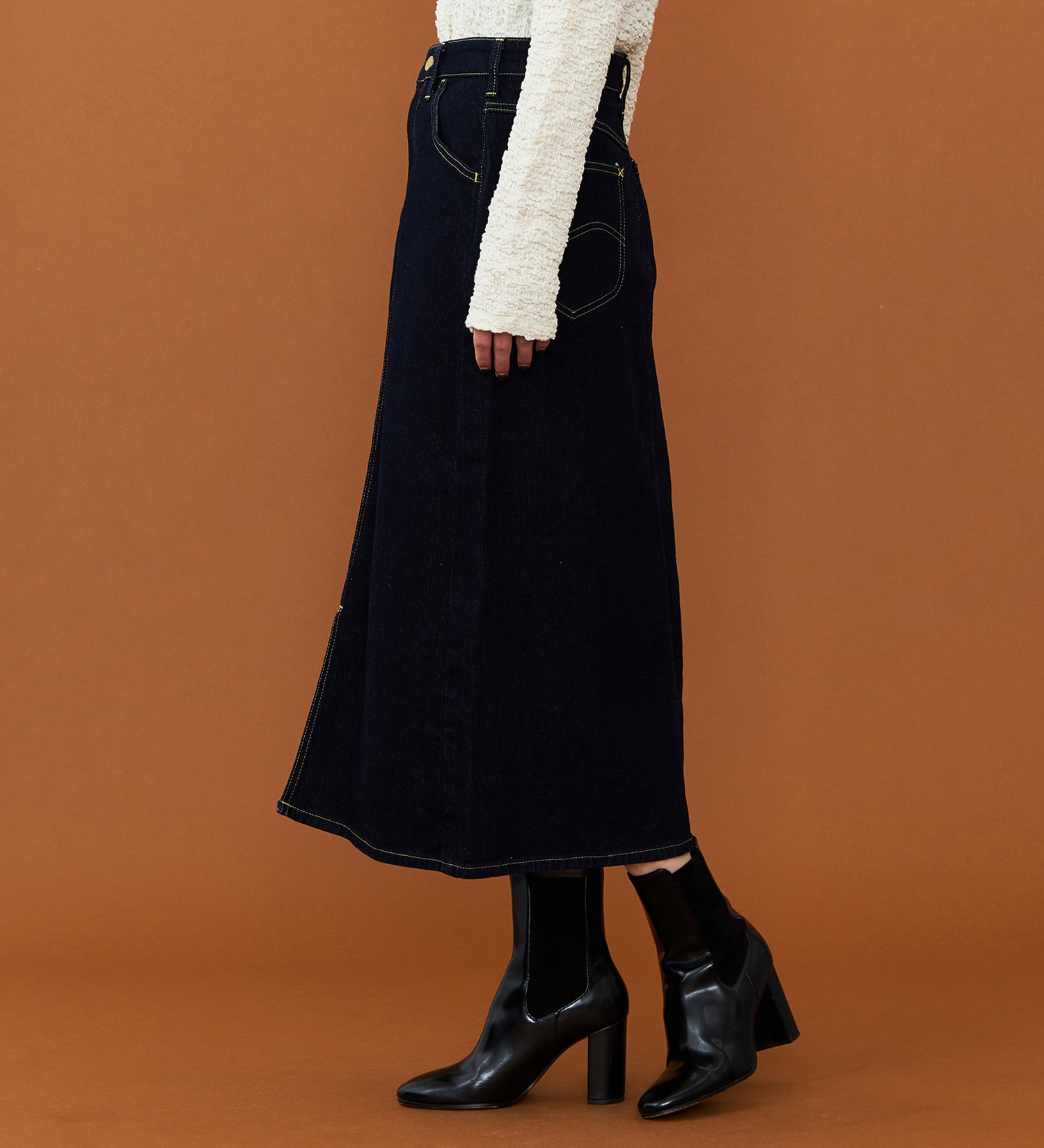 Lee(リー)のリニューアル Lee BABE ストレッチ/ミドル丈デニムスカート 【豊富なサイズ展開XS-XL】|スカート/デニムスカート/レディース|インディゴブルー