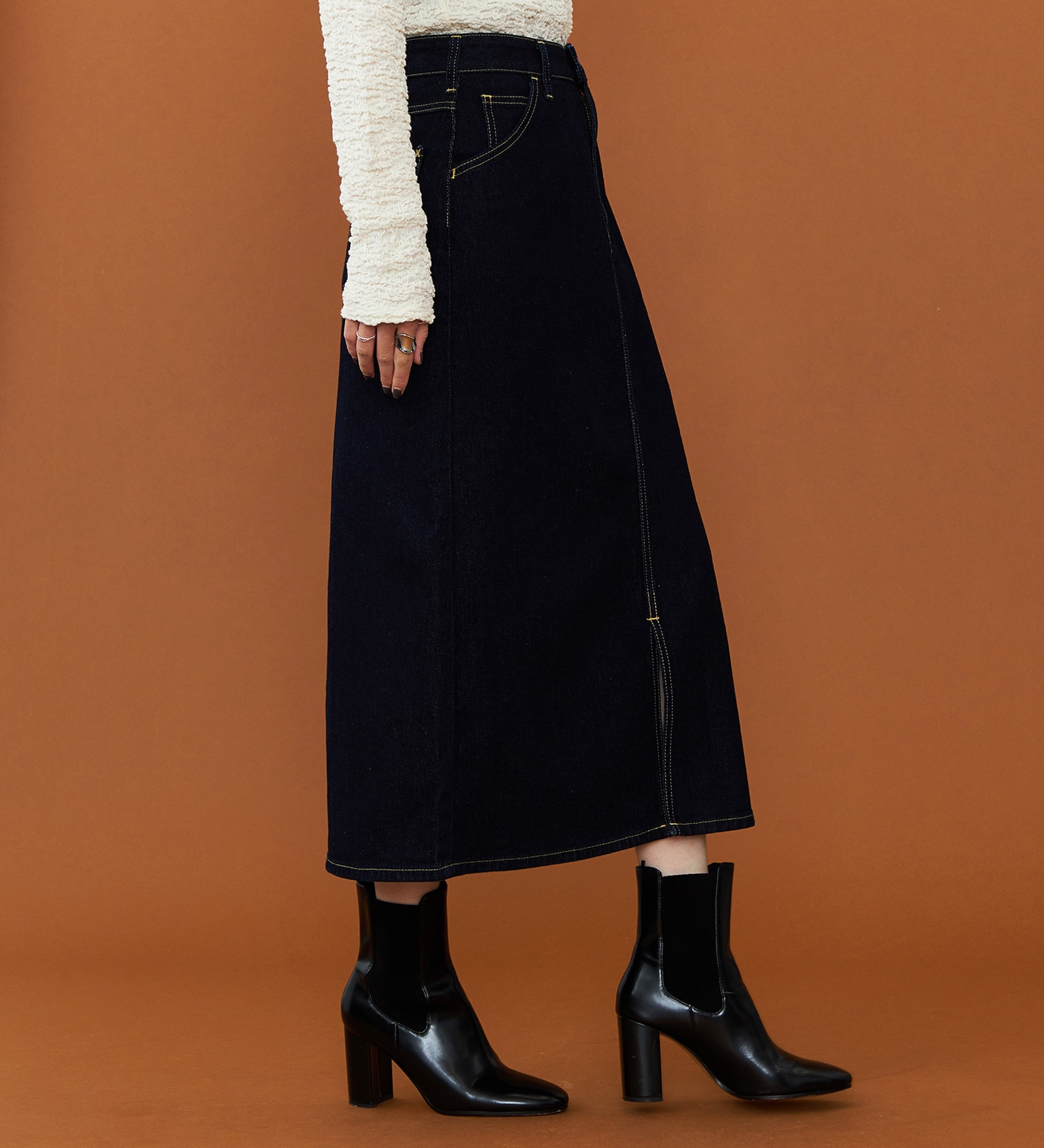Lee(リー)のリニューアル Lee BABE ストレッチ/ミドル丈デニムスカート 【豊富なサイズ展開XS-XL】|スカート/デニムスカート/レディース|インディゴブルー
