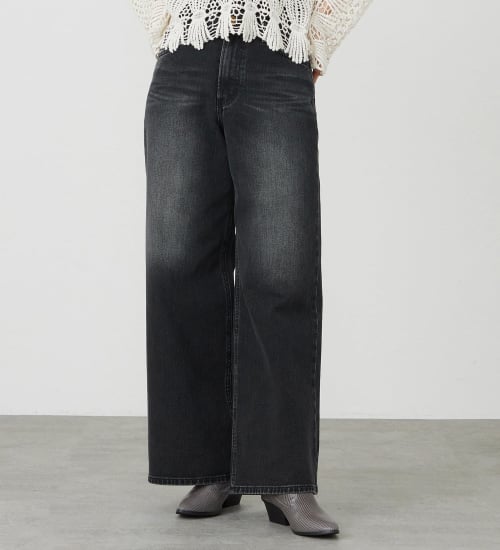 Lee(リー)の【SUMMER SALE】Lee BABE ストレッチ/ワイドデニムパンツ 【豊富なサイズ展開XXS-4L】|パンツ/デニム/ジーンズパンツ/レディース|ブラックデニム