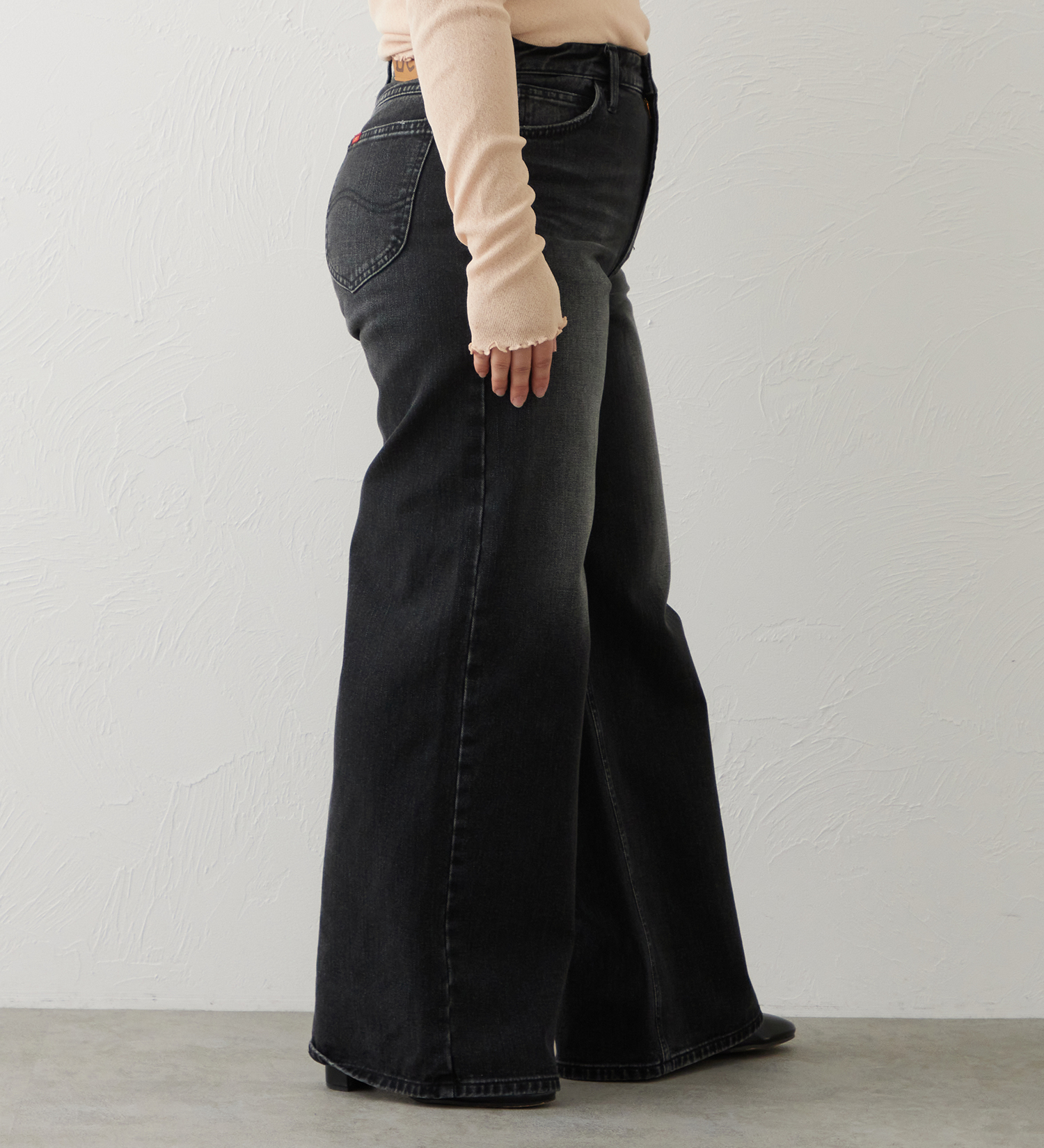 Lee(リー)の【SUMMER SALE】Lee BABE ストレッチ/ワイドデニムパンツ 【豊富なサイズ展開XXS-4L】|パンツ/デニム/ジーンズパンツ/レディース|ブラックデニム