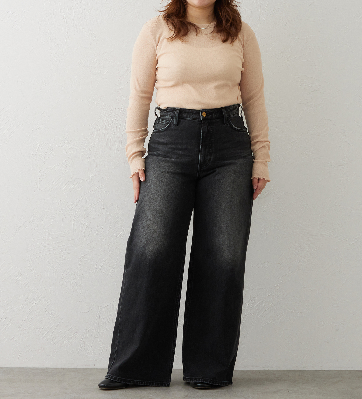 Lee(リー)の【SUMMER SALE】Lee BABE ストレッチ/ワイドデニムパンツ 【豊富なサイズ展開XXS-4L】|パンツ/デニム/ジーンズパンツ/レディース|ブラックデニム