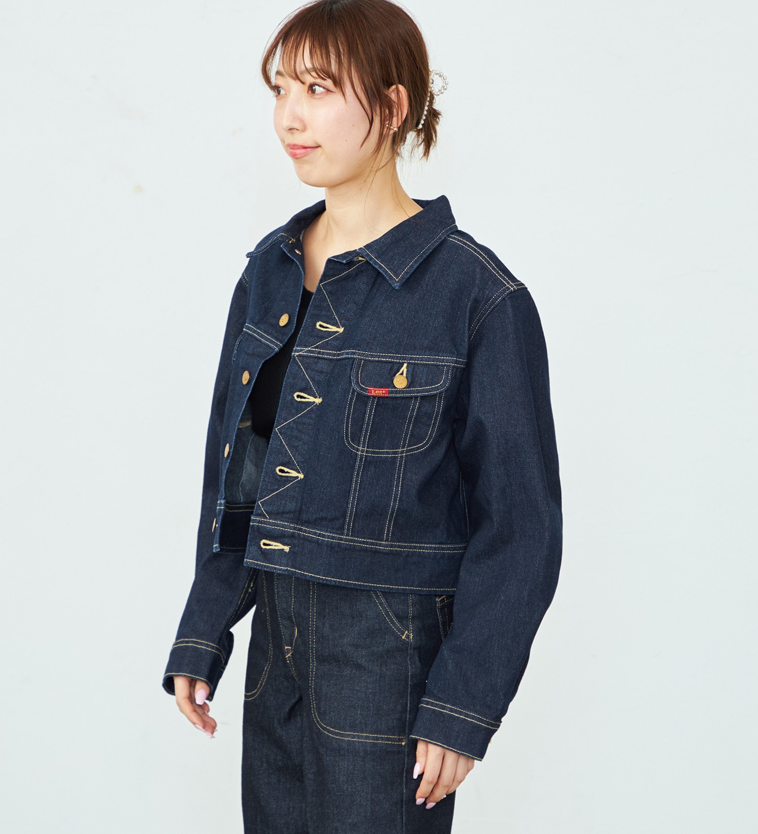 Lee(リー)の【豊富なサイズ展開】Lee BABE ストレッチ/デニムジャケット XS-4L セットアップ可|ジャケット/アウター/デニムジャケット/レディース|インディゴブルー