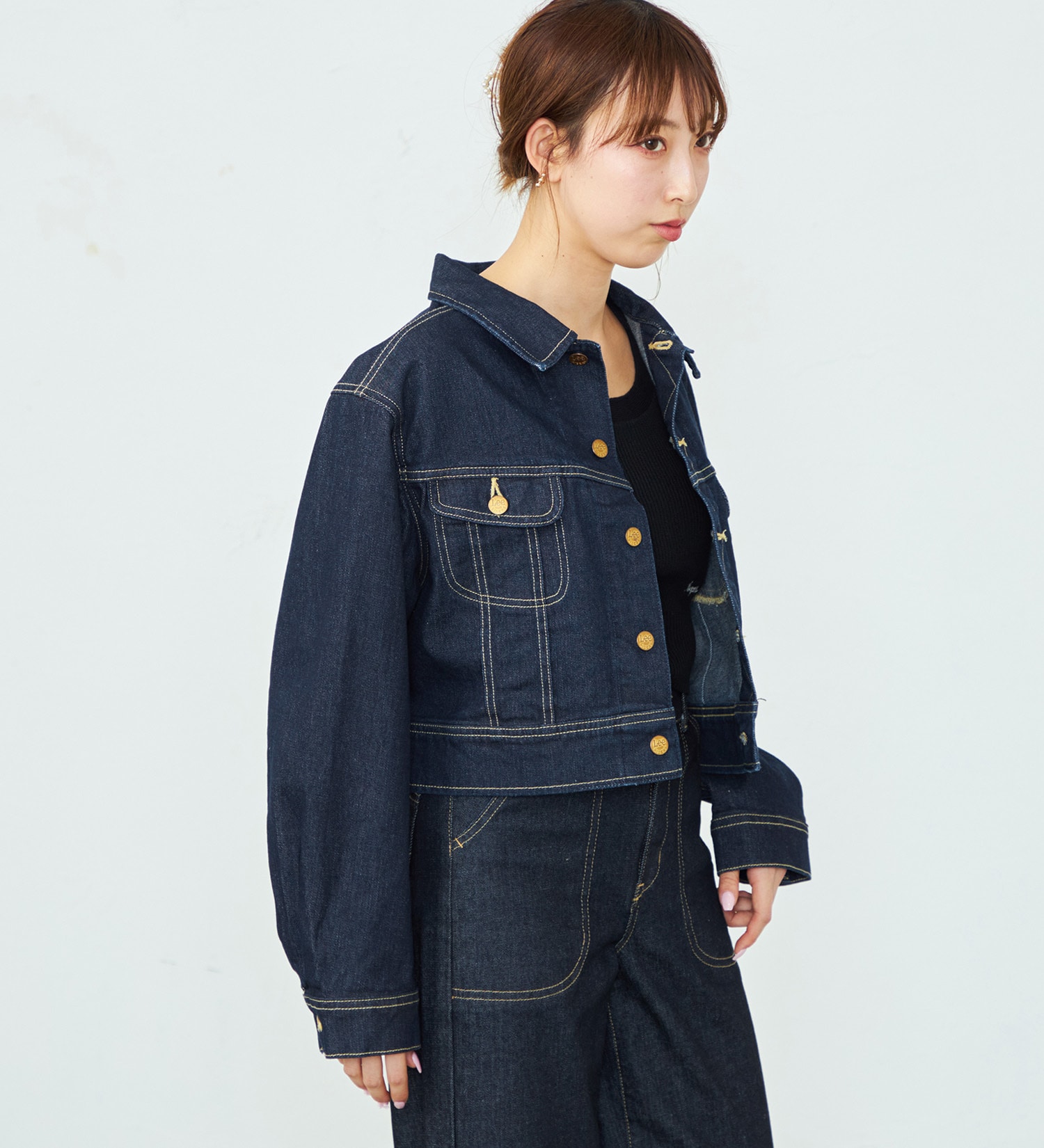 Lee(リー)の【豊富なサイズ展開】Lee BABE ストレッチ/デニムジャケット XS-4L セットアップ可|ジャケット/アウター/デニムジャケット/レディース|インディゴブルー