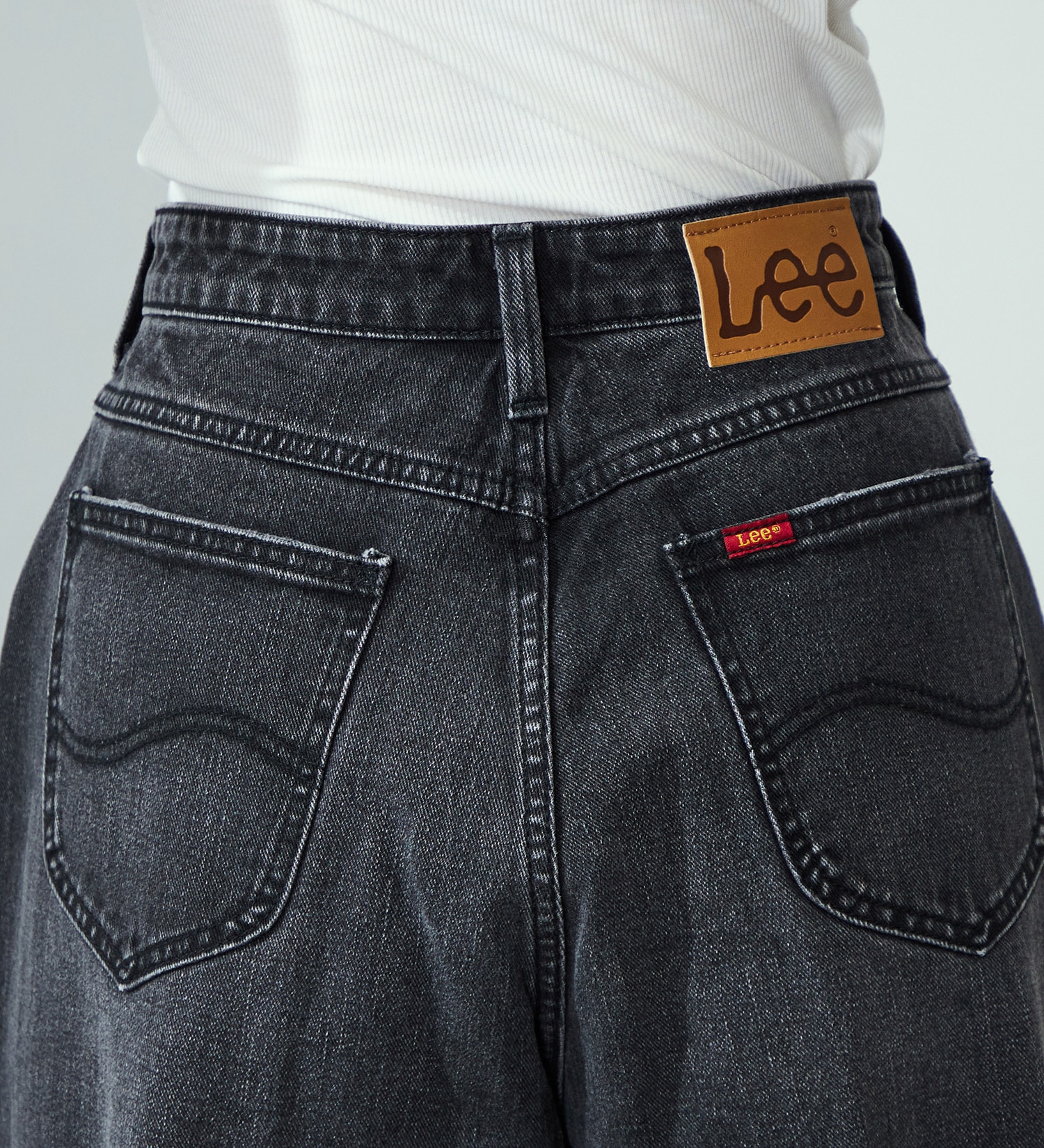Lee(リー)の【豊富なサイズ展開】Lee BABE ストレッチ/デニムルーズストレート XXS-4L|パンツ/デニム/ジーンズパンツ/レディース|ブラックデニム