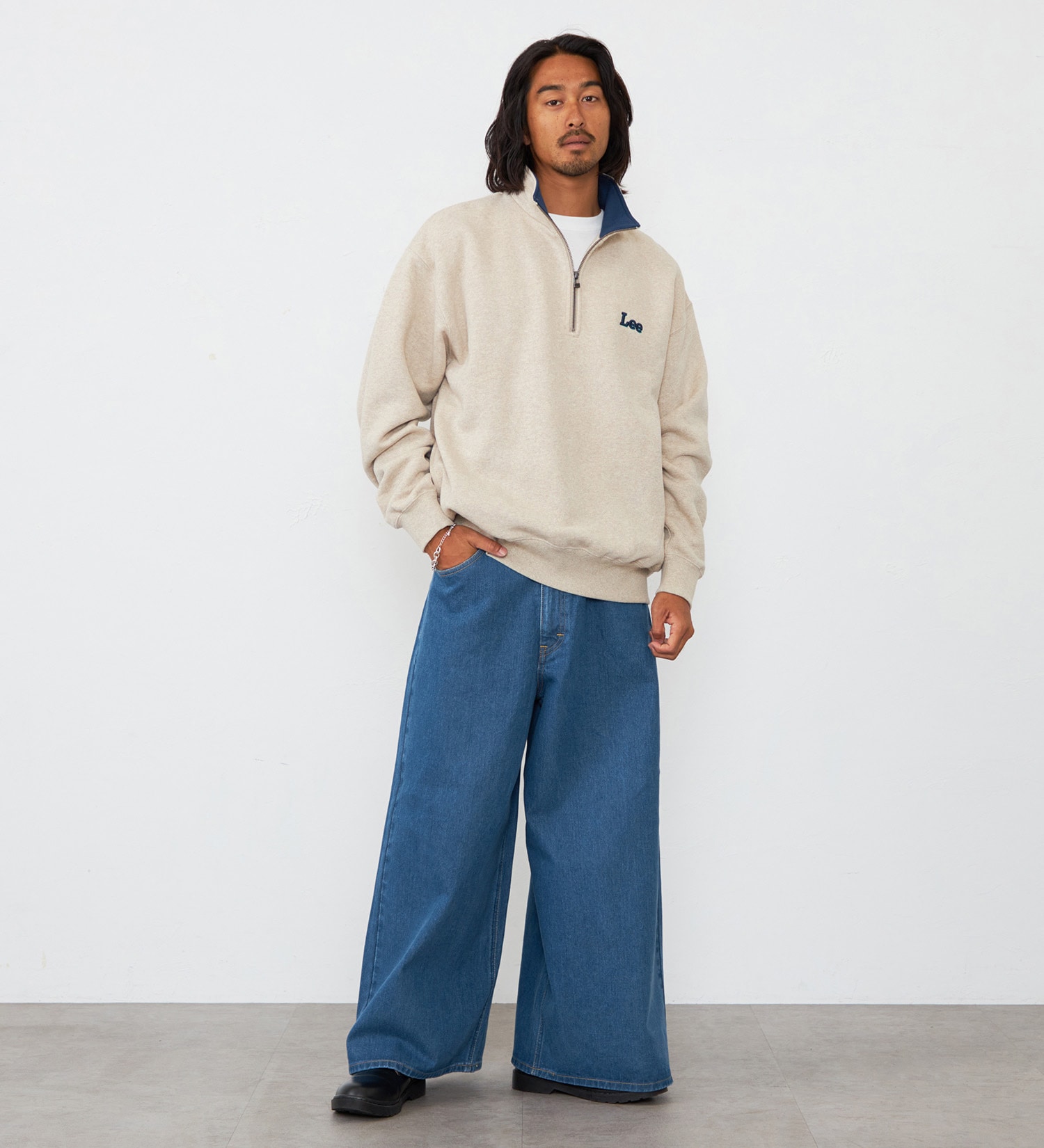 Lee(リー)の【試着対象】【X-LINE】WIDEST JEANS/最も太いバギーデニムパンツ|パンツ/デニム/ジーンズパンツ/メンズ|中色ブルー