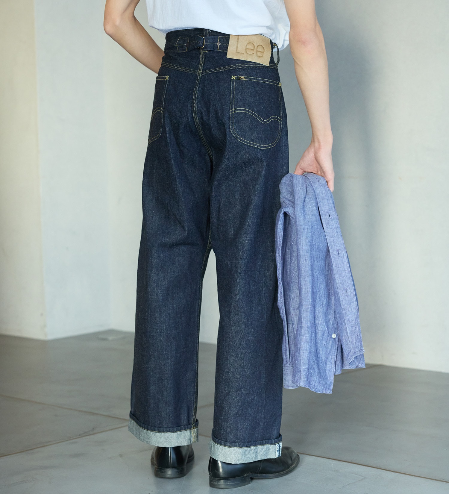 Lee(リー)の【予約】【101 100周年】101 COWBOY WIDE PANTS/カウボーイワイド セルビッチデニム|パンツ/デニム/ジーンズパンツ/メンズ|インディゴブルー