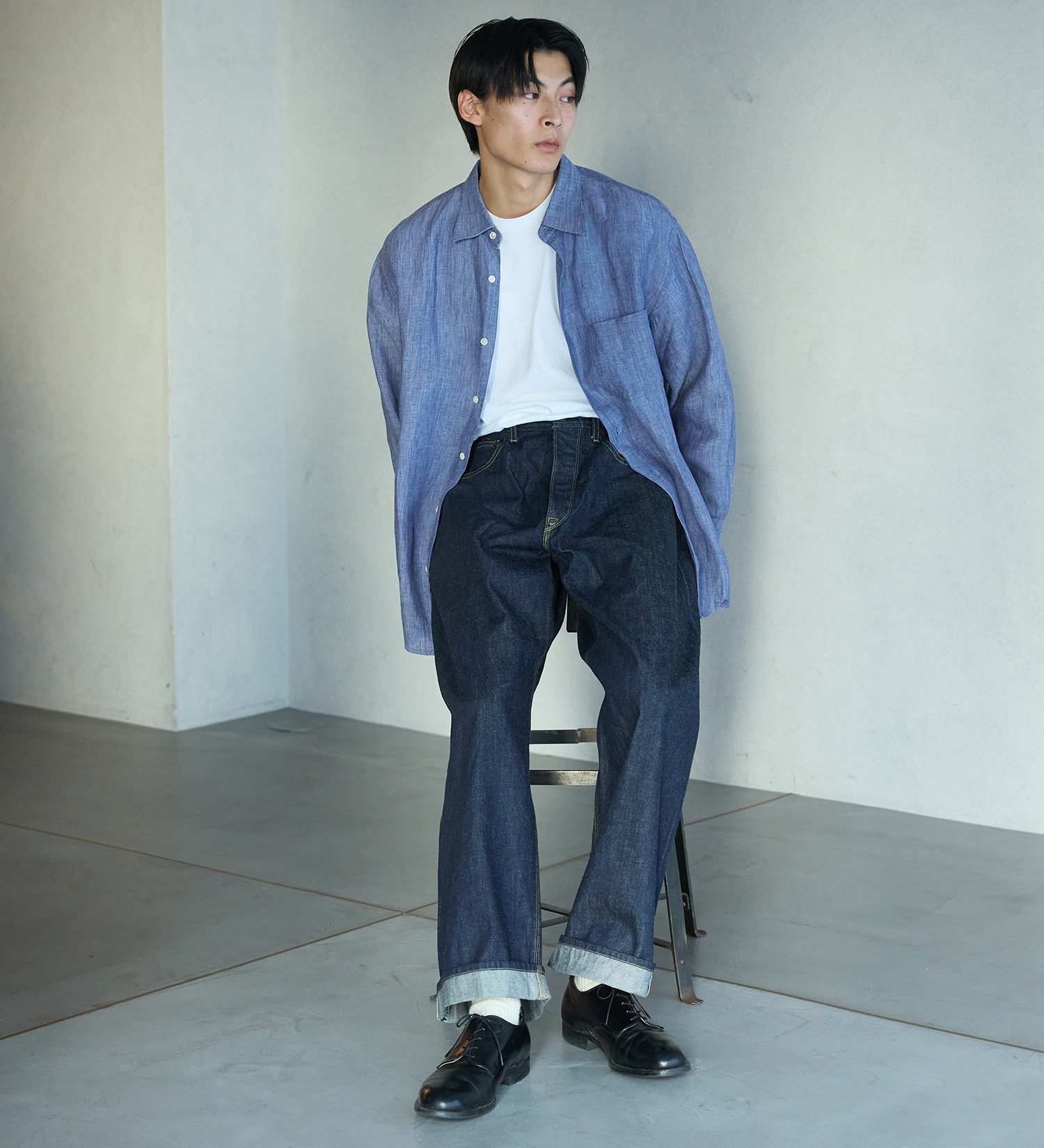 Lee(リー)の【予約】【101 100周年】101 COWBOY WIDE PANTS/カウボーイワイド セルビッチデニム|パンツ/デニム/ジーンズパンツ/メンズ|インディゴブルー