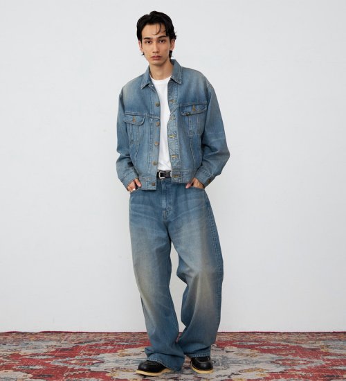 Lee(リー)の【予約】【101 100周年】RIDERS101 WIDE JACKET/ライダース ワイドデニムジャケット|ジャケット/アウター/デニムジャケット/メンズ|中色ブルー