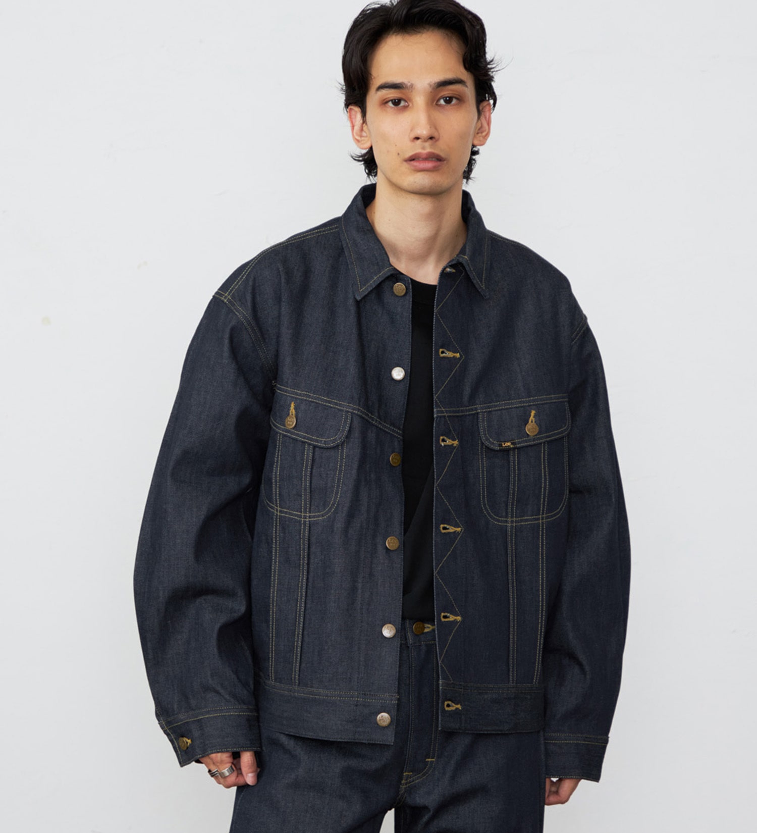 Lee(リー)の【予約】【101 100周年】RIDERS101 WIDE JACKET/ライダース ワイドデニムジャケット|ジャケット/アウター/デニムジャケット/メンズ|インディゴ未洗い