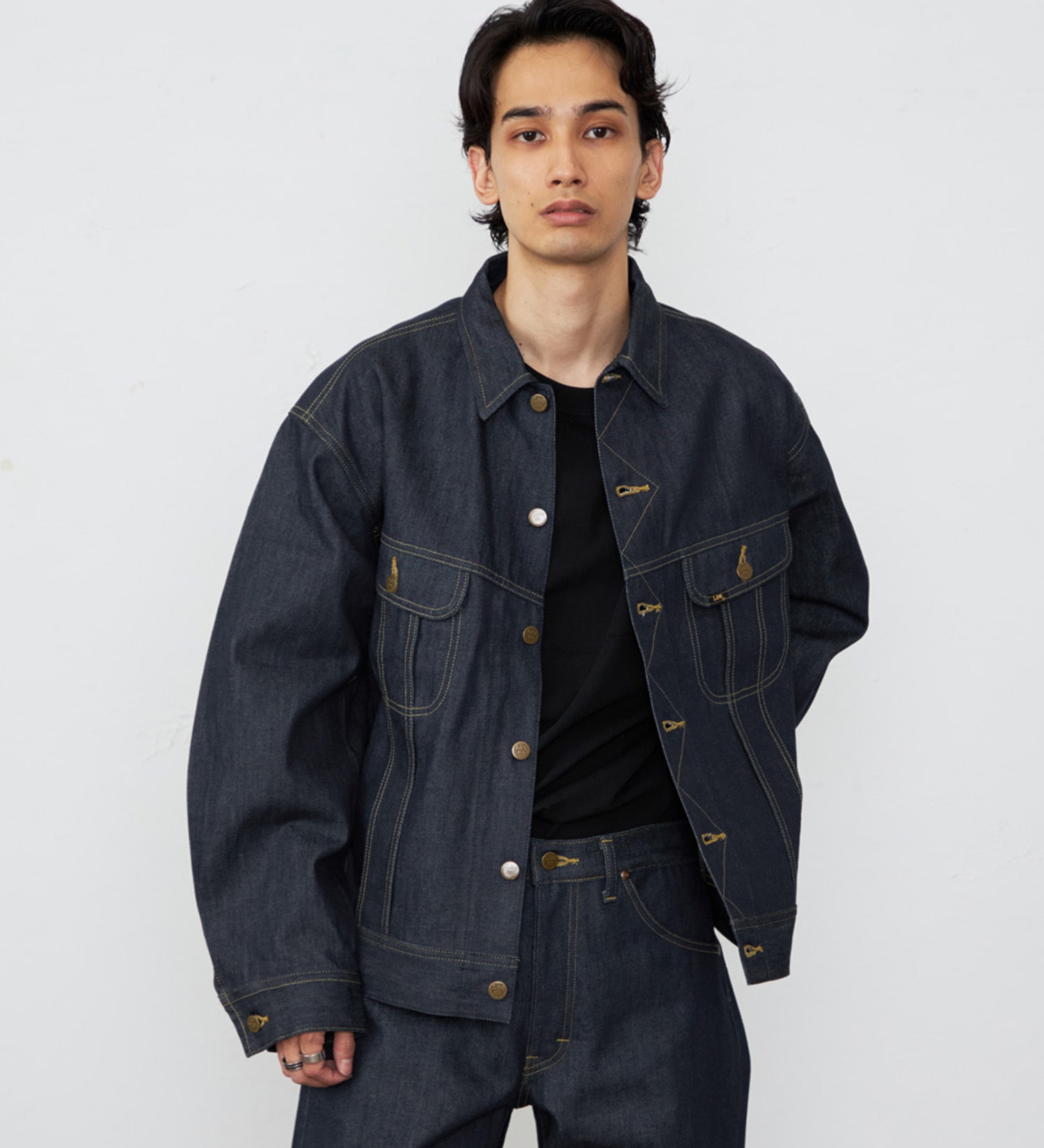 Lee(リー)の【予約】【101 100周年】RIDERS101 WIDE JACKET/ライダース ワイドデニムジャケット|ジャケット/アウター/デニムジャケット/メンズ|インディゴ未洗い