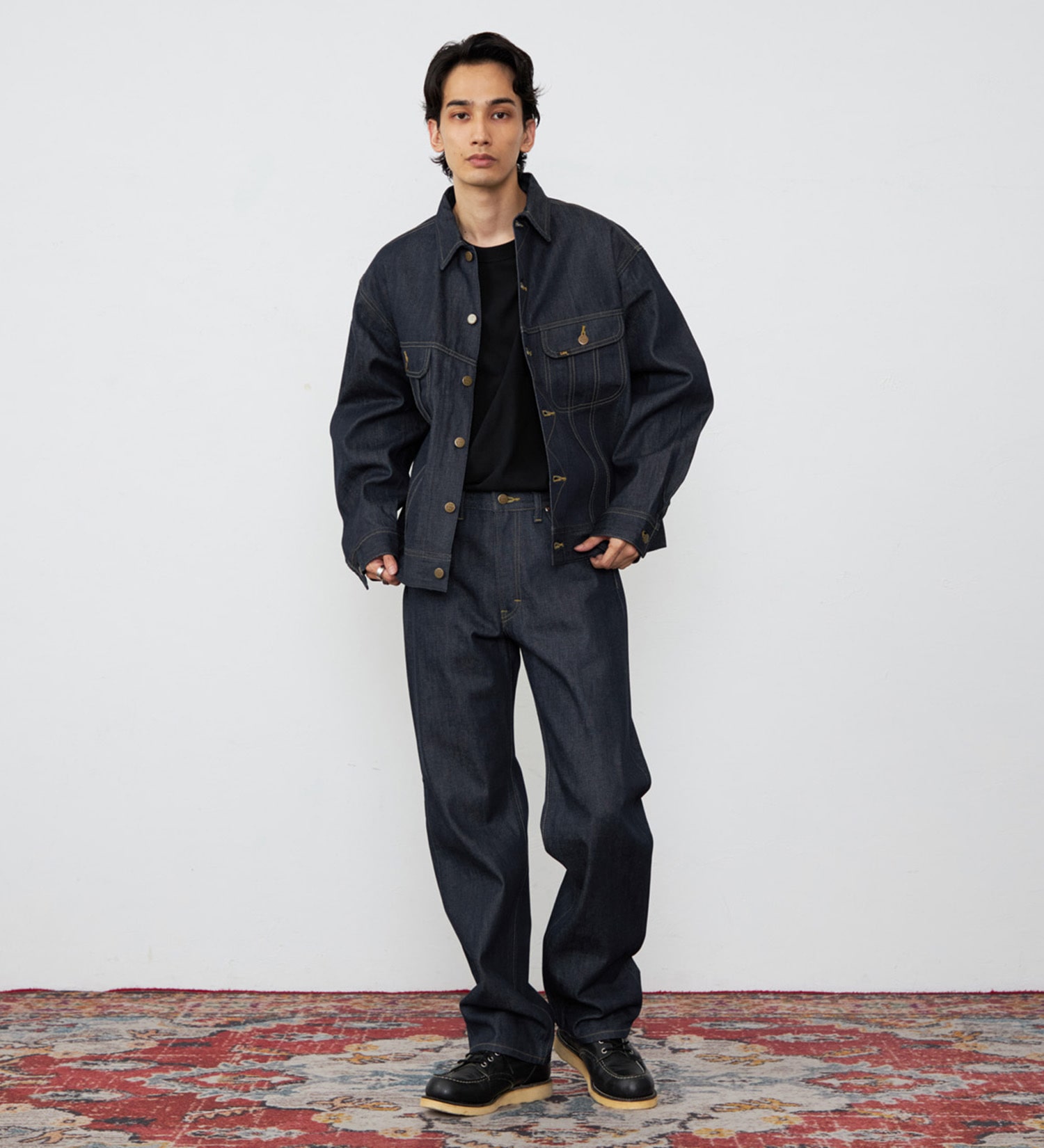 Lee(リー)の【予約】【101 100周年】RIDERS101 WIDE JACKET/ライダース ワイドデニムジャケット|ジャケット/アウター/デニムジャケット/メンズ|インディゴ未洗い