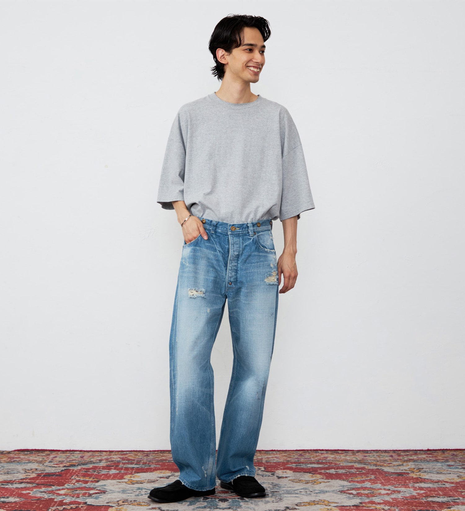 Lee(リー)の【予約】【101 100周年】101COWBOY STRAIGHT/カウボーイ ストレートデニムパンツ|パンツ/デニム/ジーンズパンツ/メンズ|中色ブルー