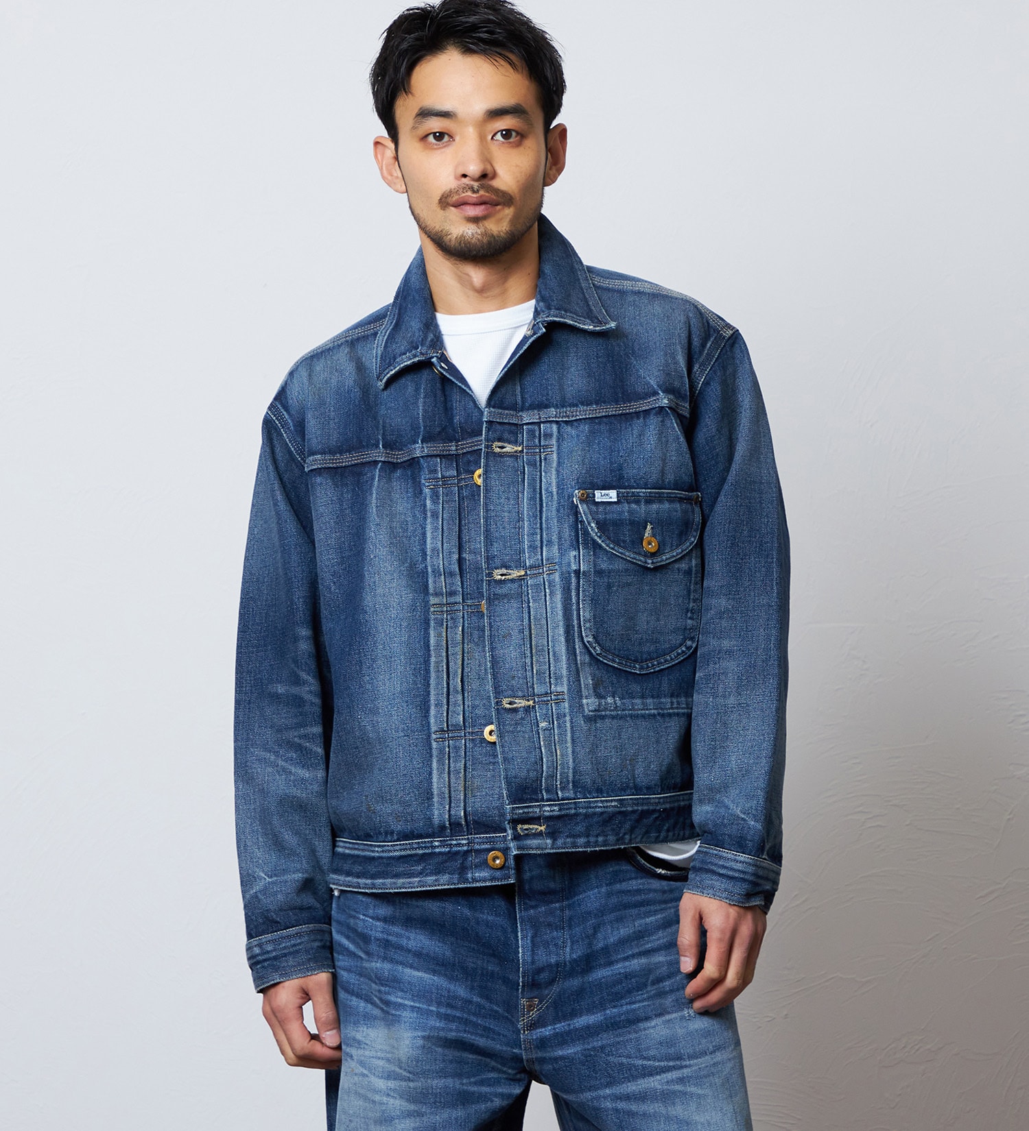 Lee(リー)の【予約】【101 101周年記念特別モデル】ANNIVERSARY 101-J COWBOY JACKET デニムジャケット セットアップ可|ジャケット/アウター/デニムジャケット/メンズ|中色ブルー