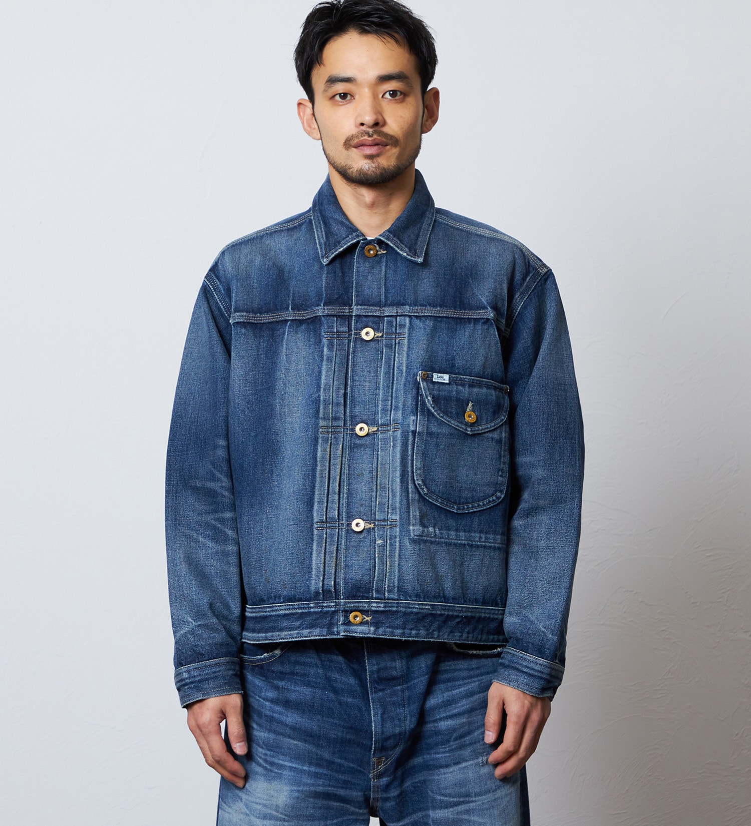 Lee(リー)の【予約】【101 101周年記念特別モデル】ANNIVERSARY 101-J COWBOY JACKET デニムジャケット セットアップ可|ジャケット/アウター/デニムジャケット/メンズ|中色ブルー