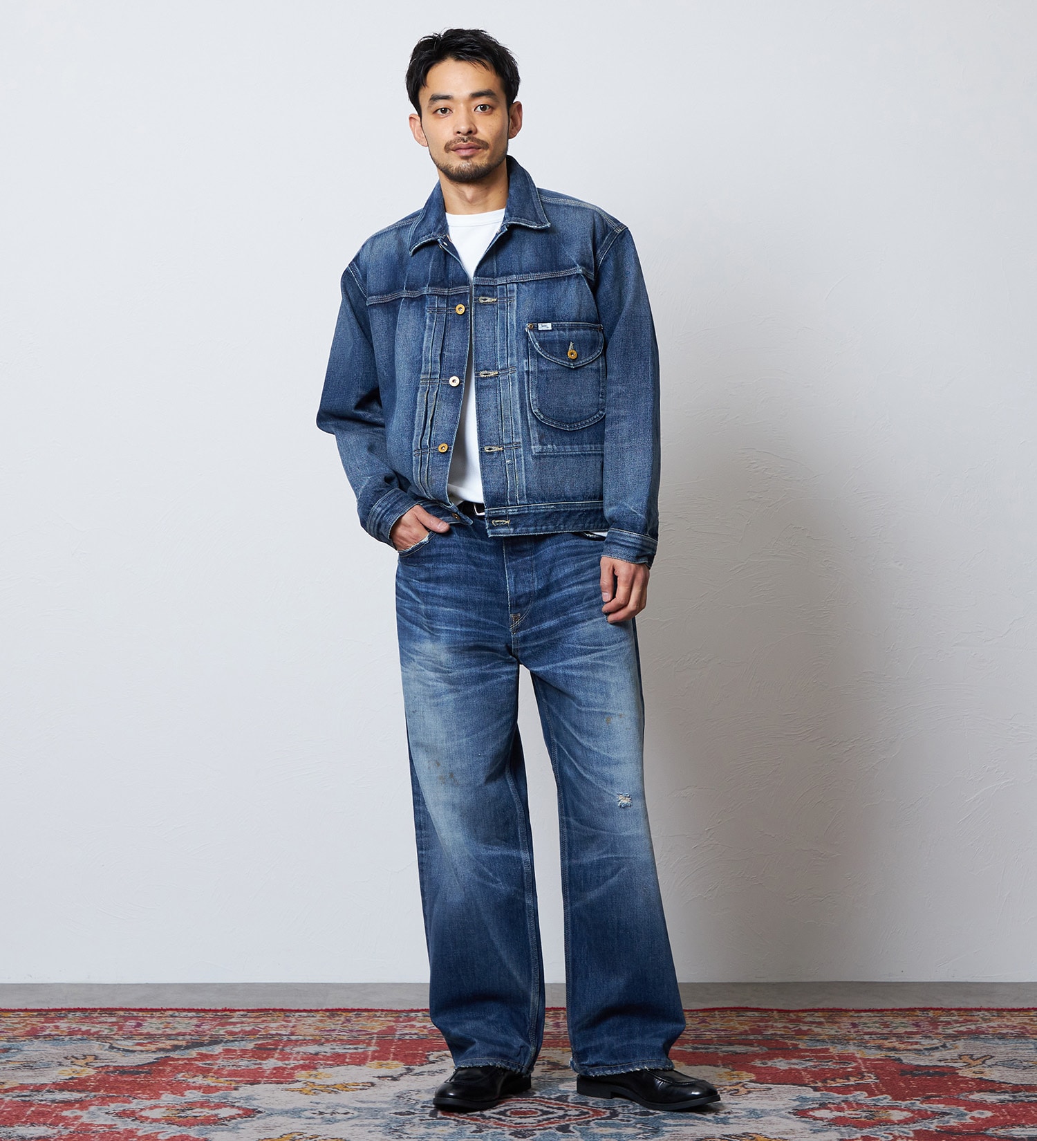 Lee(リー)の【予約】【101 101周年記念特別モデル】ANNIVERSARY 101-J COWBOY JACKET デニムジャケット セットアップ可|ジャケット/アウター/デニムジャケット/メンズ|中色ブルー