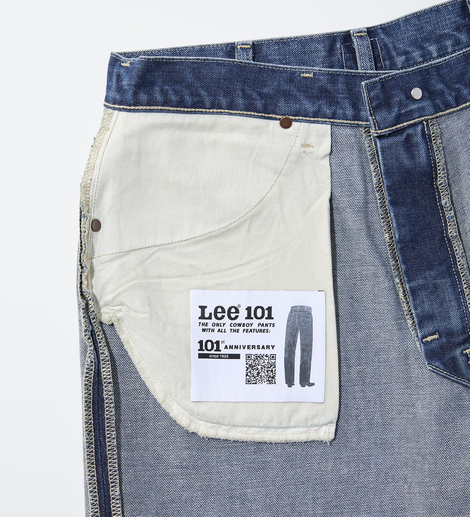 Lee(リー)の【予約】【101 101周年記念特別モデル】ANNIVERSARY 101-J COWBOY PANTS デニムパンツ セットアップ可|パンツ/デニム/ジーンズパンツ/メンズ|中色ブルー