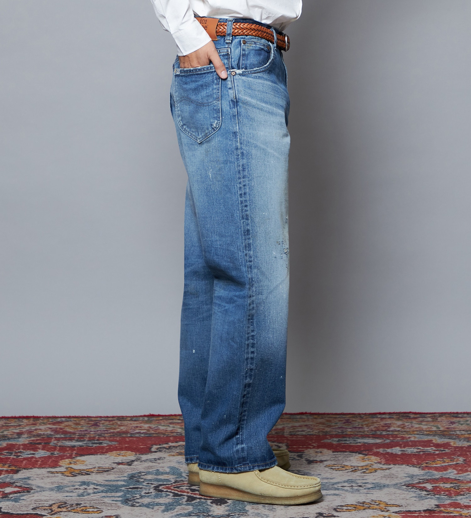 Lee(リー)の【予約】【101 101周年記念特別モデル】ANNIVERSARY 101-Z RIDERS JEAN ストレートデニムパンツ セットアップ可|パンツ/デニム/ジーンズパンツ/メンズ|中色ブルー