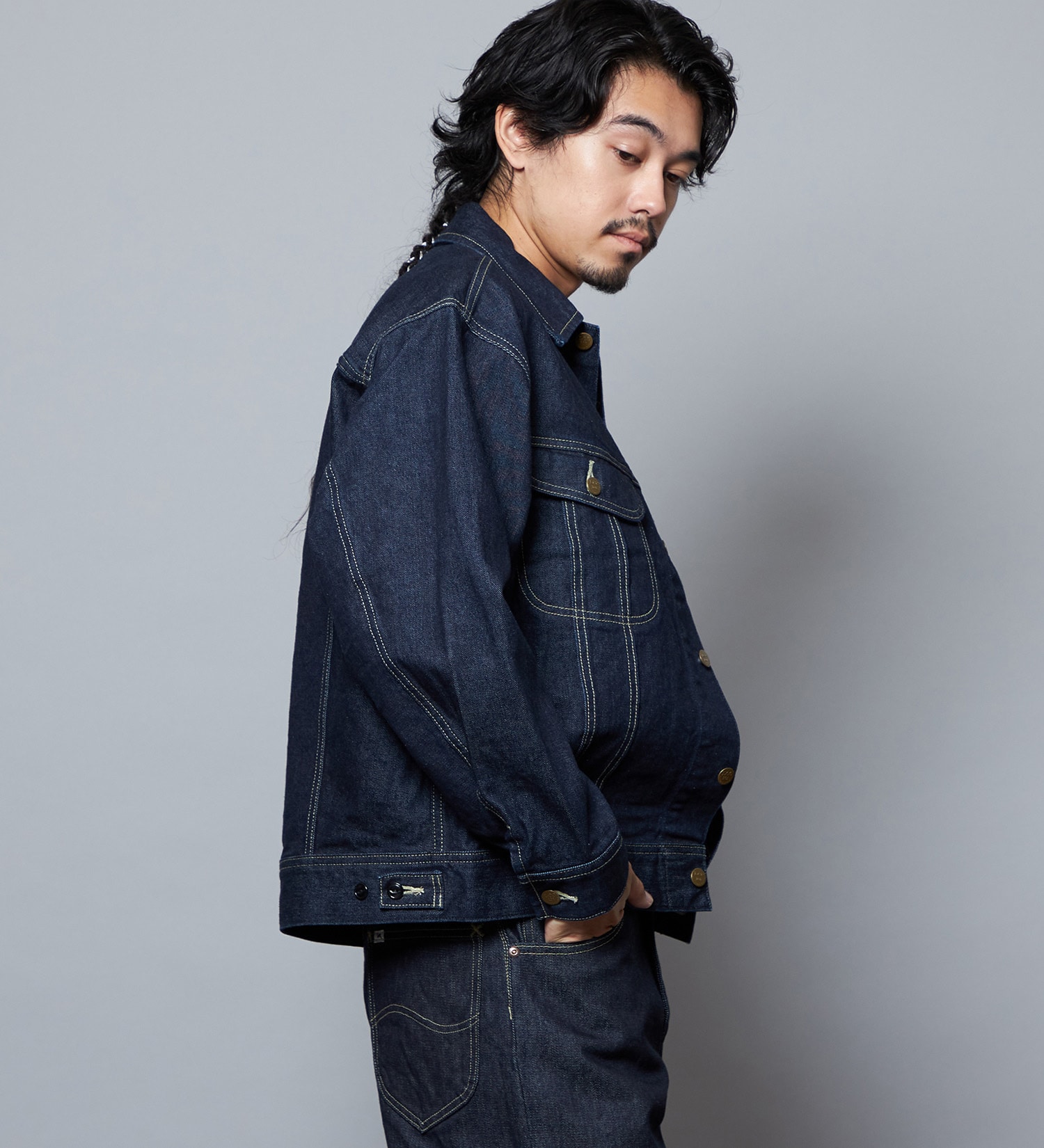 Lee(リー)の【予約】【101 101周年記念特別モデル】ANNIVERSARY 101-J RIDERS JACKET デニムジャケット セットアップ可|ジャケット/アウター/デニムジャケット/メンズ|インディゴブルー