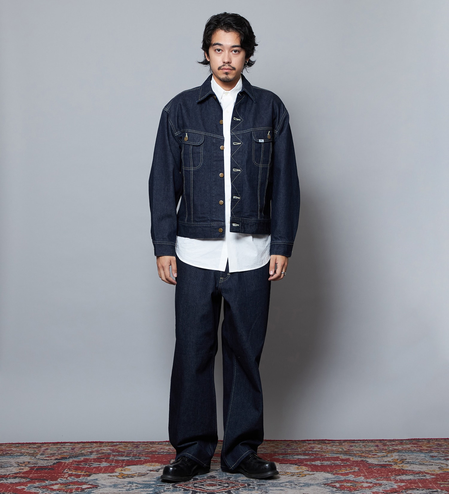 Lee(リー)の【予約】【101 101周年記念特別モデル】ANNIVERSARY 101-J RIDERS JACKET デニムジャケット セットアップ可|ジャケット/アウター/デニムジャケット/メンズ|インディゴブルー