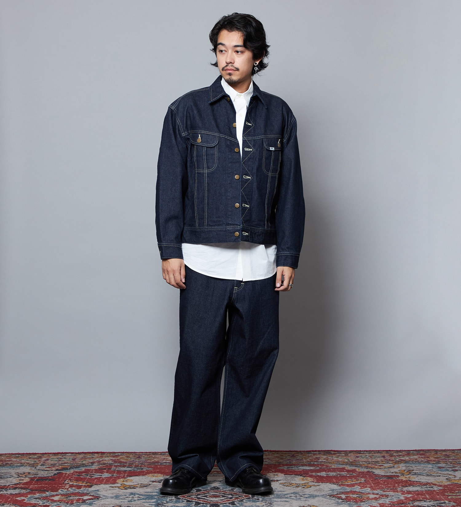 Lee(リー)の【予約】【101 101周年記念特別モデル】ANNIVERSARY 101-J RIDERS JACKET デニムジャケット セットアップ可|ジャケット/アウター/デニムジャケット/メンズ|インディゴブルー