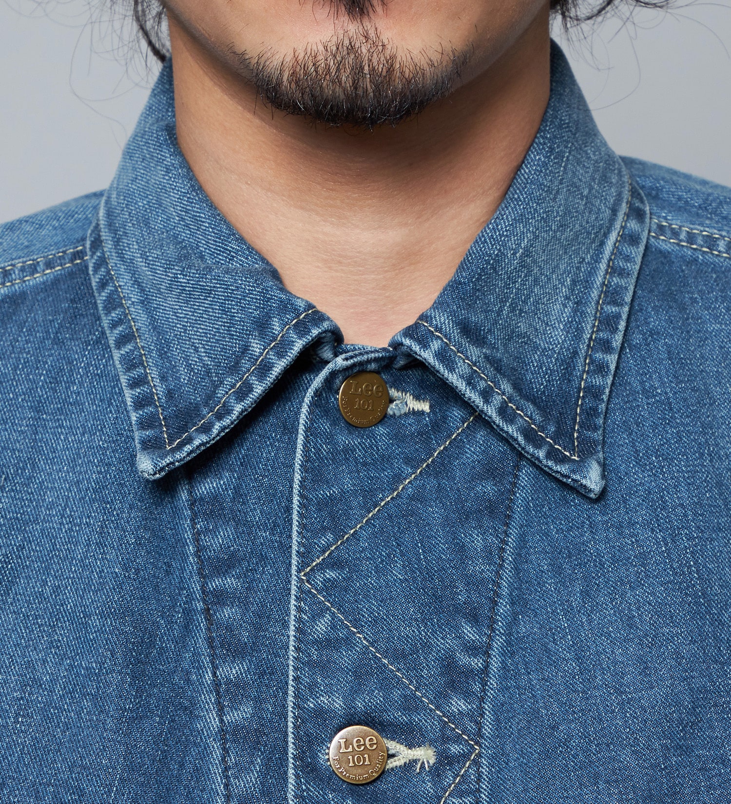 Lee(リー)の【予約】【101 101周年記念特別モデル】ANNIVERSARY 101-J RIDERS JACKET デニムジャケット セットアップ可|ジャケット/アウター/デニムジャケット/メンズ|中色ブルー