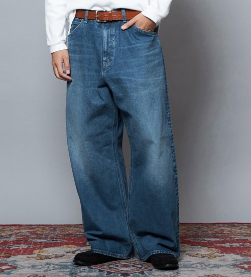 Lee(リー)の【予約】【101 101周年記念特別モデル】ANNIVERSARY 101-Z WIDE ワイドデニムパンツ セットアップ可|パンツ/デニム/ジーンズパンツ/メンズ|中色ブルー