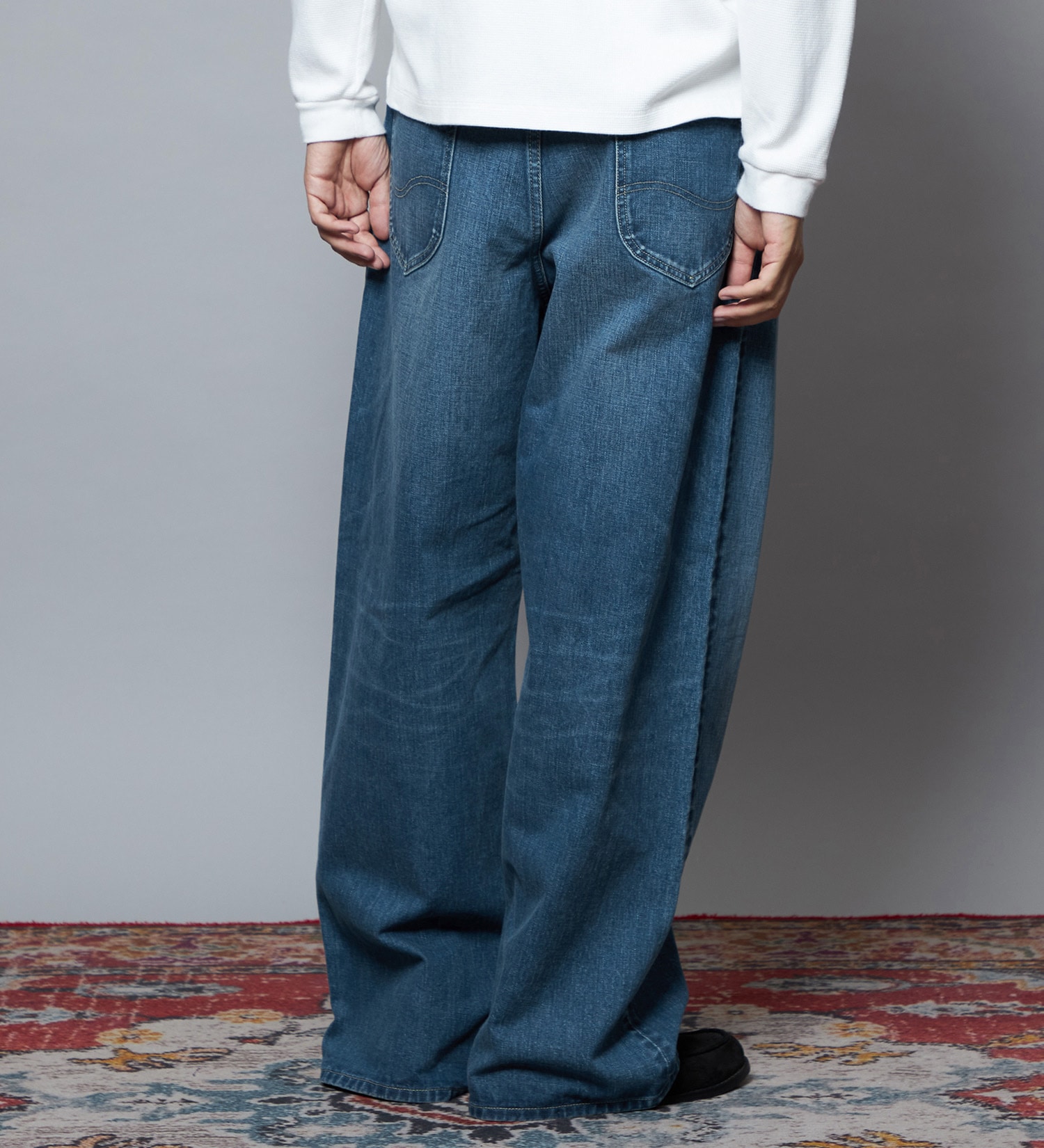 Lee(リー)の【予約】【101 101周年記念特別モデル】ANNIVERSARY 101-Z WIDE ワイドデニムパンツ セットアップ可|パンツ/デニム/ジーンズパンツ/メンズ|中色ブルー