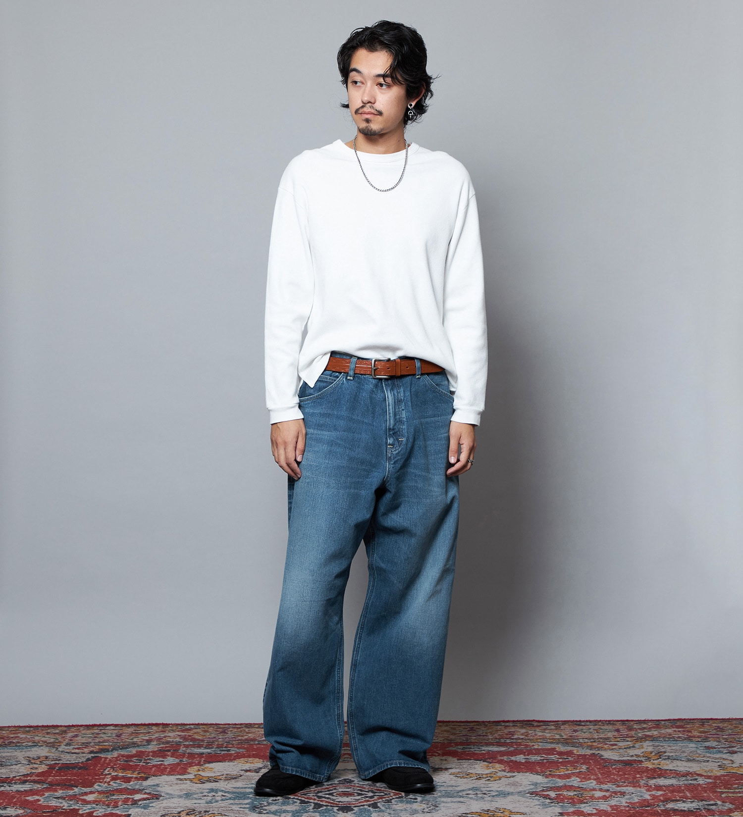 Lee(リー)の【予約】【101 101周年記念特別モデル】ANNIVERSARY 101-Z WIDE ワイドデニムパンツ セットアップ可|パンツ/デニム/ジーンズパンツ/メンズ|中色ブルー