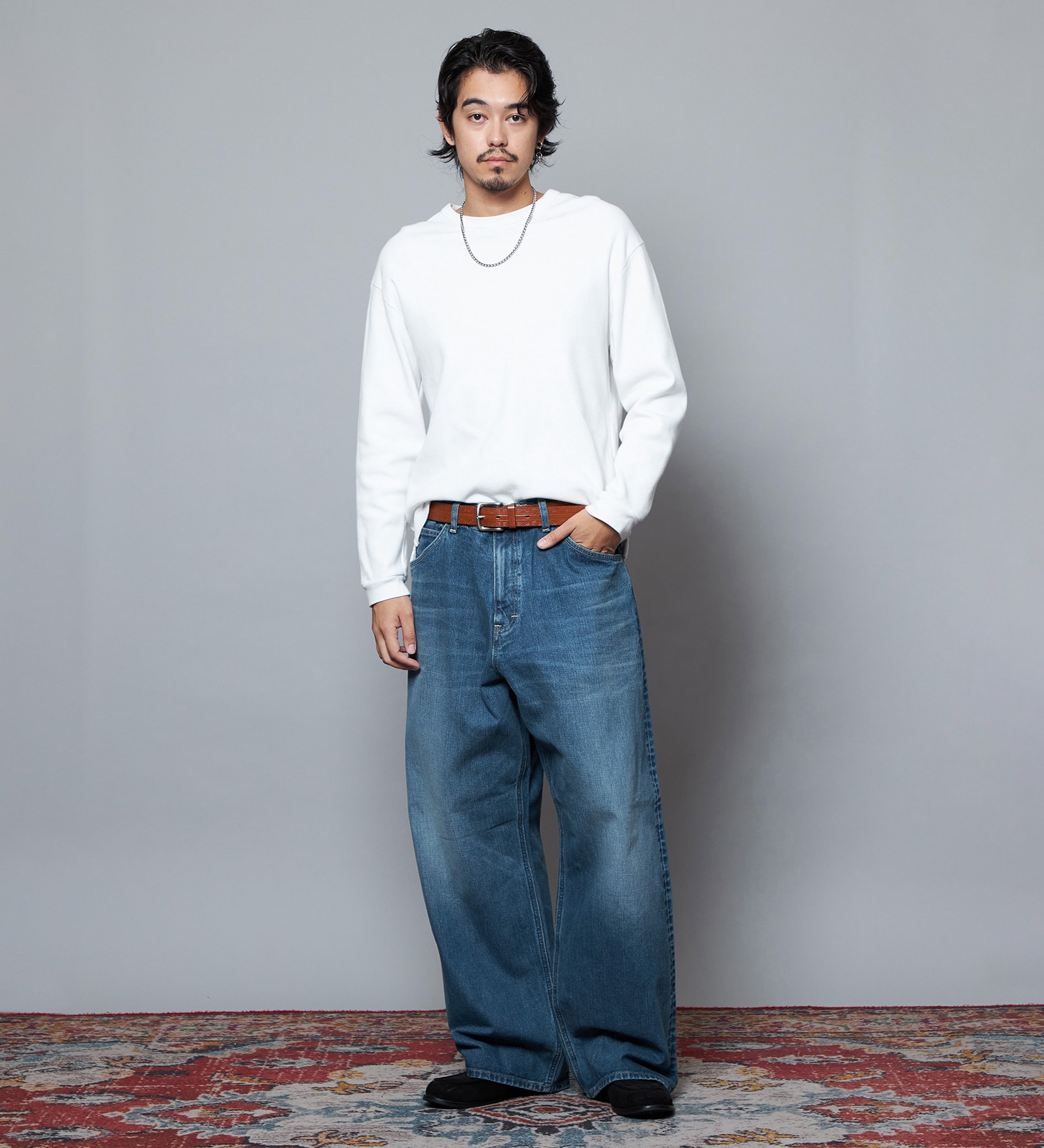 Lee(リー)の【予約】【101 101周年記念特別モデル】ANNIVERSARY 101-Z WIDE ワイドデニムパンツ セットアップ可|パンツ/デニム/ジーンズパンツ/メンズ|中色ブルー