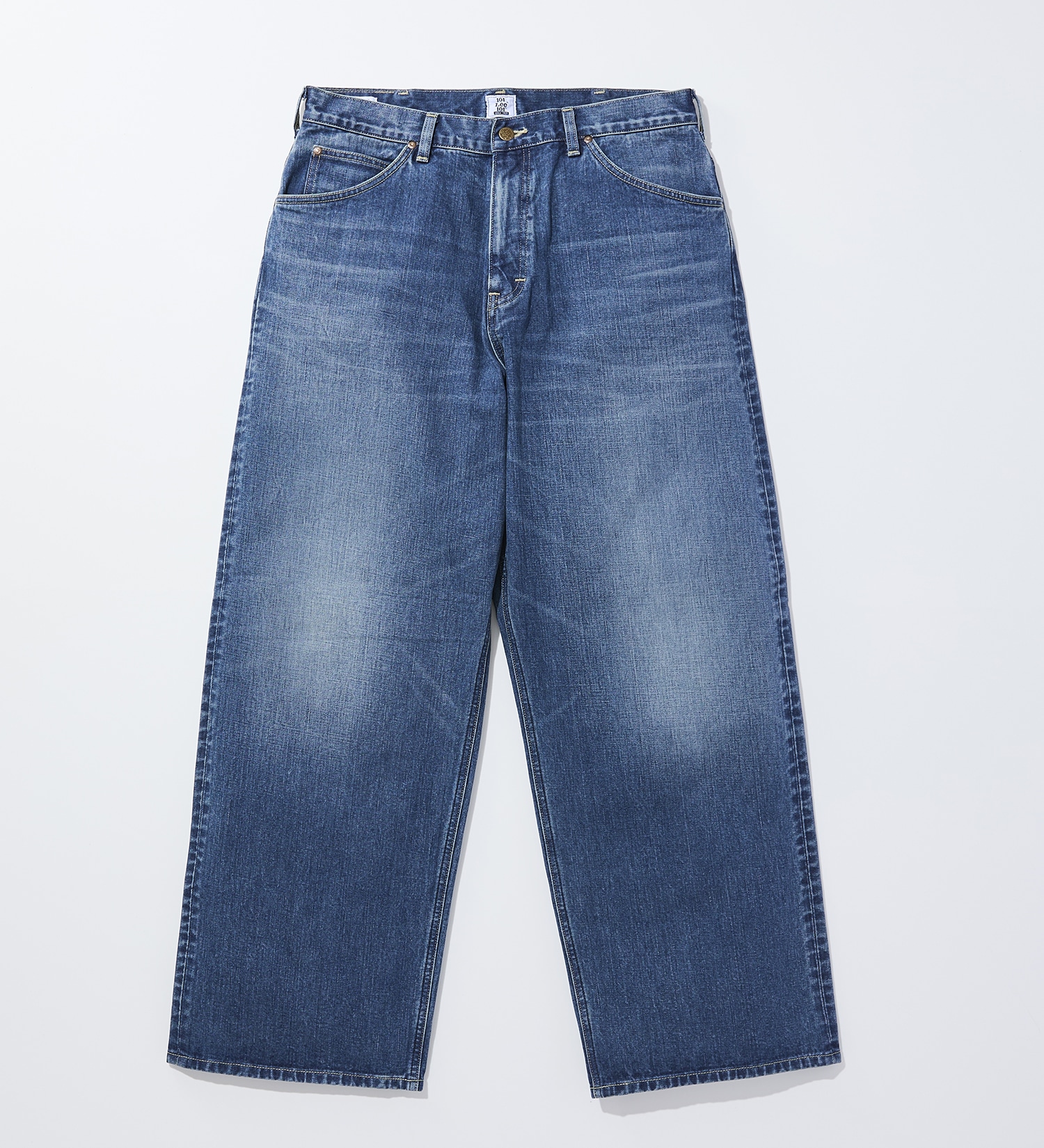 Lee(リー)の【予約】【101 101周年記念特別モデル】ANNIVERSARY 101-Z WIDE ワイドデニムパンツ セットアップ可|パンツ/デニム/ジーンズパンツ/メンズ|中色ブルー
