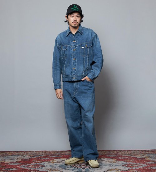 Lee(リー)の【予約】【101 101周年記念特別モデル】 ANNIVERSARY 101-Z LOOSE ルーズデニムパンツ セットアップ可|パンツ/デニム/ジーンズパンツ/メンズ|中色ブルー