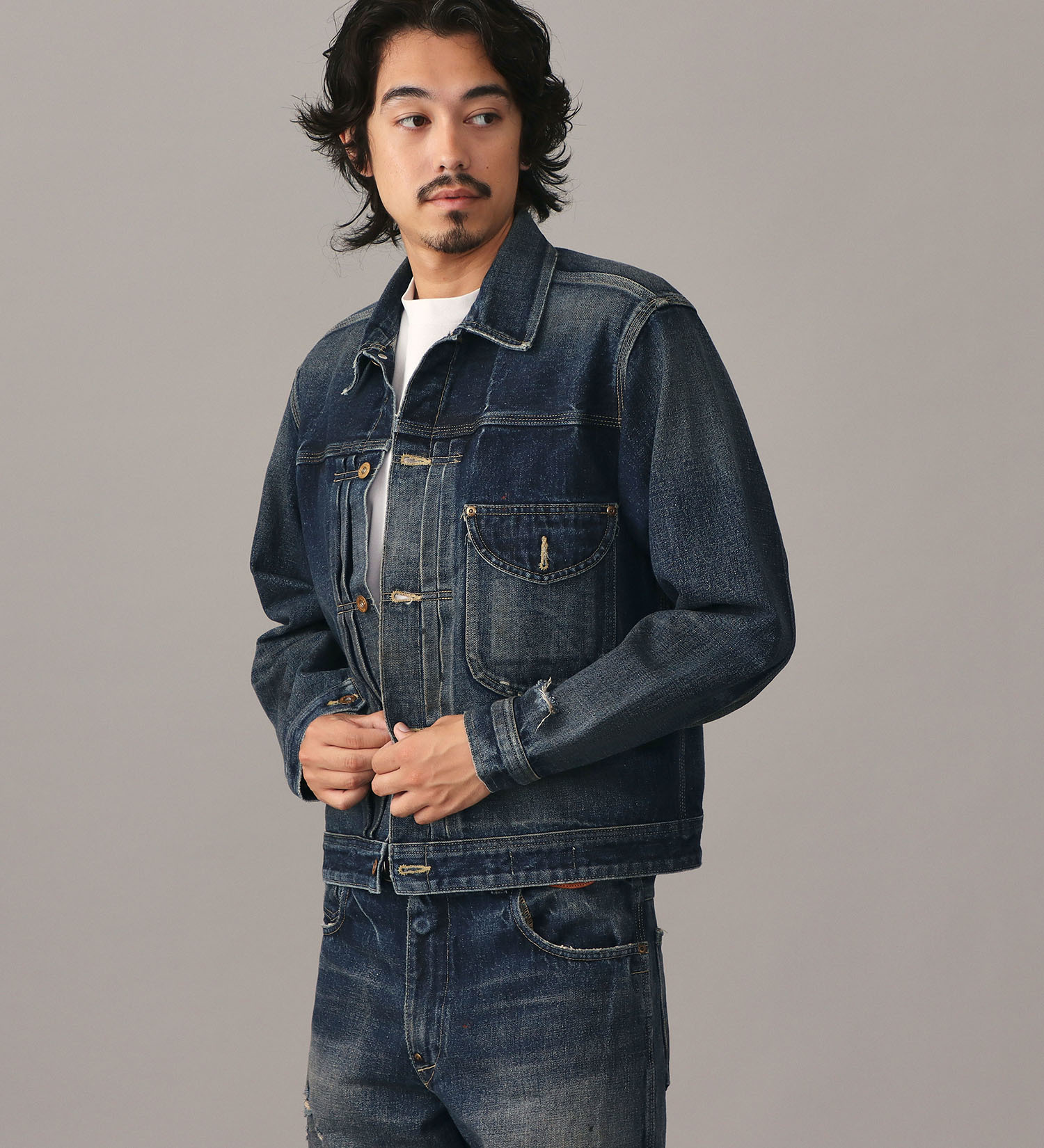Lee(リー)の【予約】【101 101周年記念特別モデル】ANNIVERSARY 101 ICONIC COWBOY JACKET セットアップ可|ジャケット/アウター/デニムジャケット/メンズ|中色ブルー