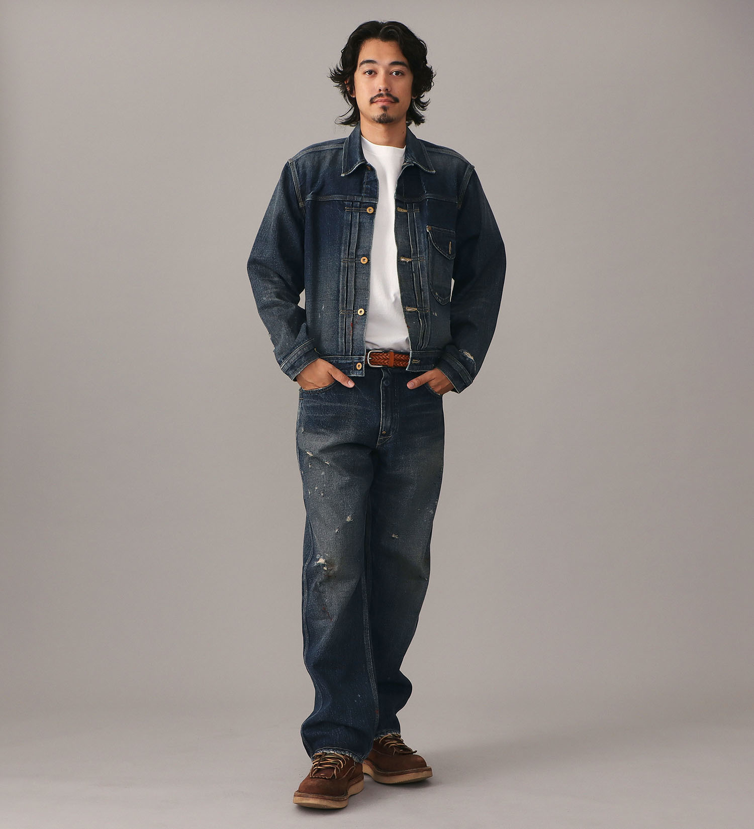 Lee(リー)の【予約】【101 101周年記念特別モデル】ANNIVERSARY 101 ICONIC COWBOY JACKET セットアップ可|ジャケット/アウター/デニムジャケット/メンズ|中色ブルー